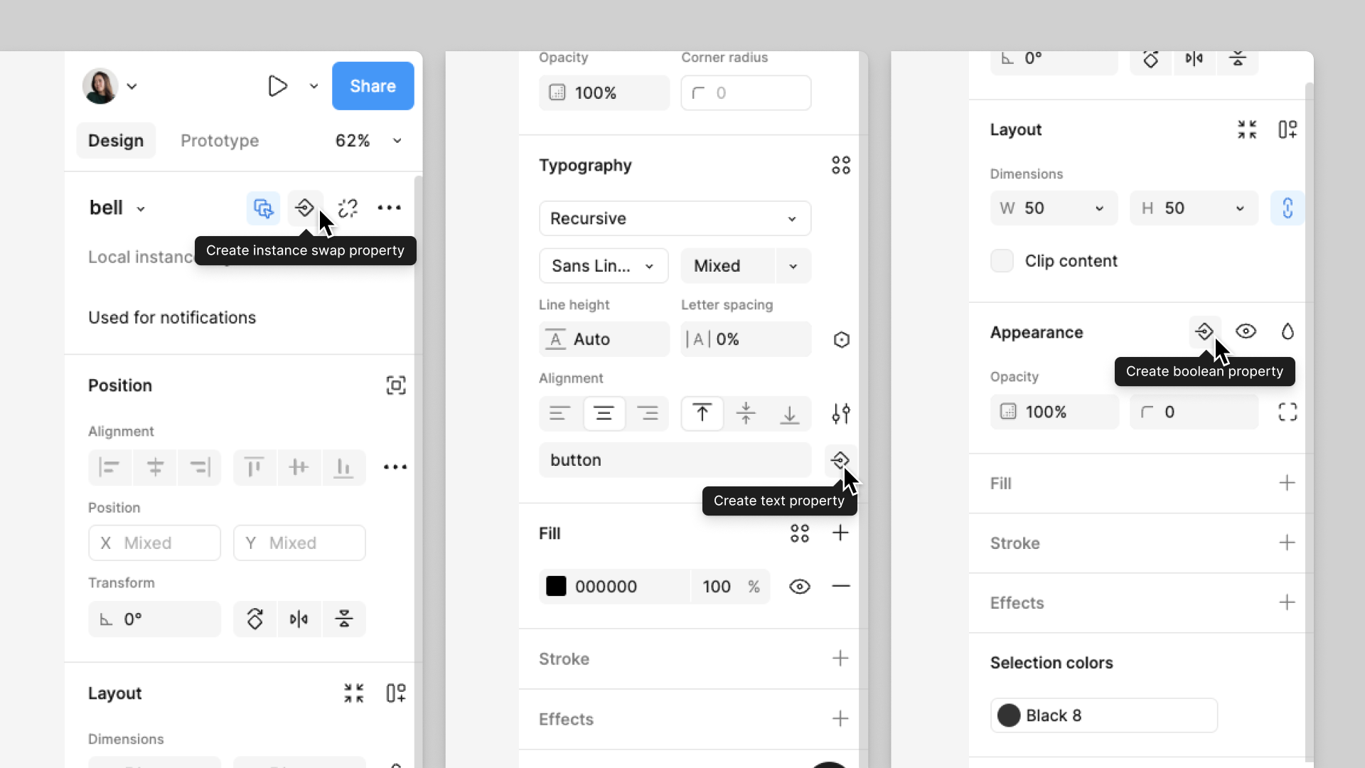 Explore Component Properties Figma Learn Help Center