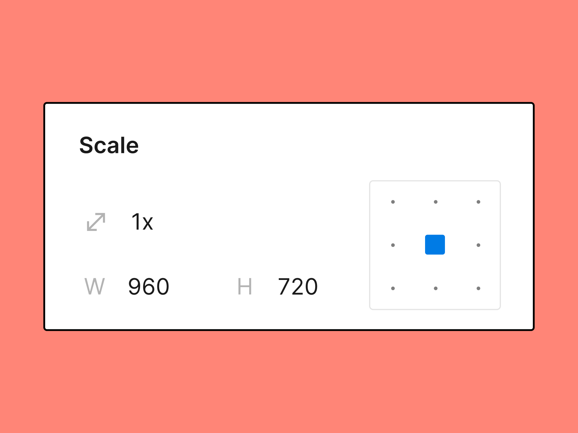 scale panel in right sidebar