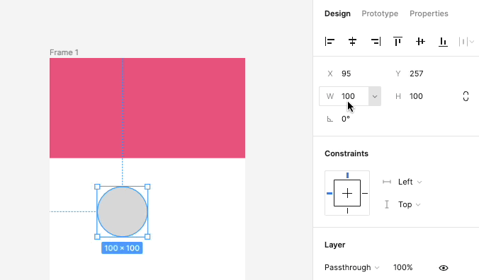 A screen recording of the ellipse getting resized and aligned