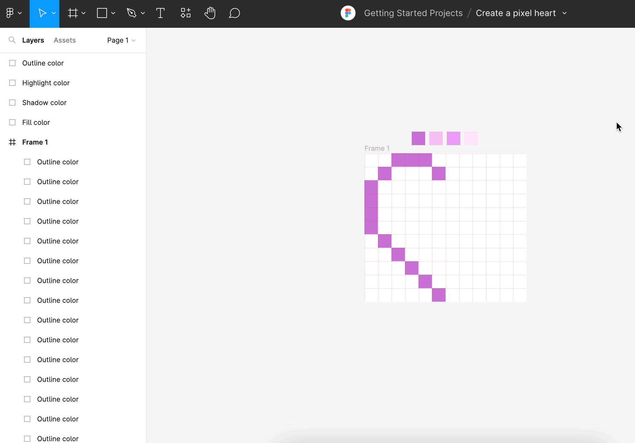 a gif demonstrating how to duplicate half of the heart outline