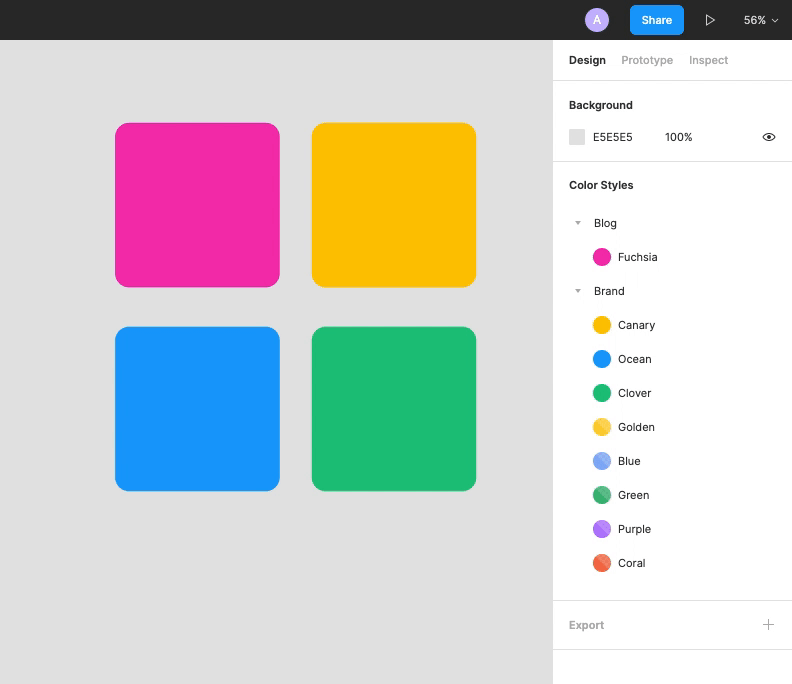 Reordering styles and folders