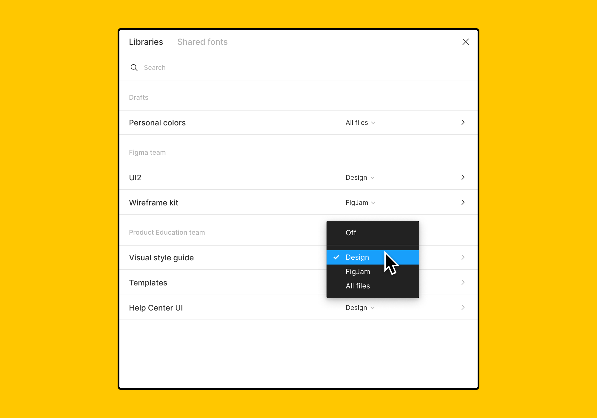 Manage Libraries For Your Drafts Figma Learn Help Center