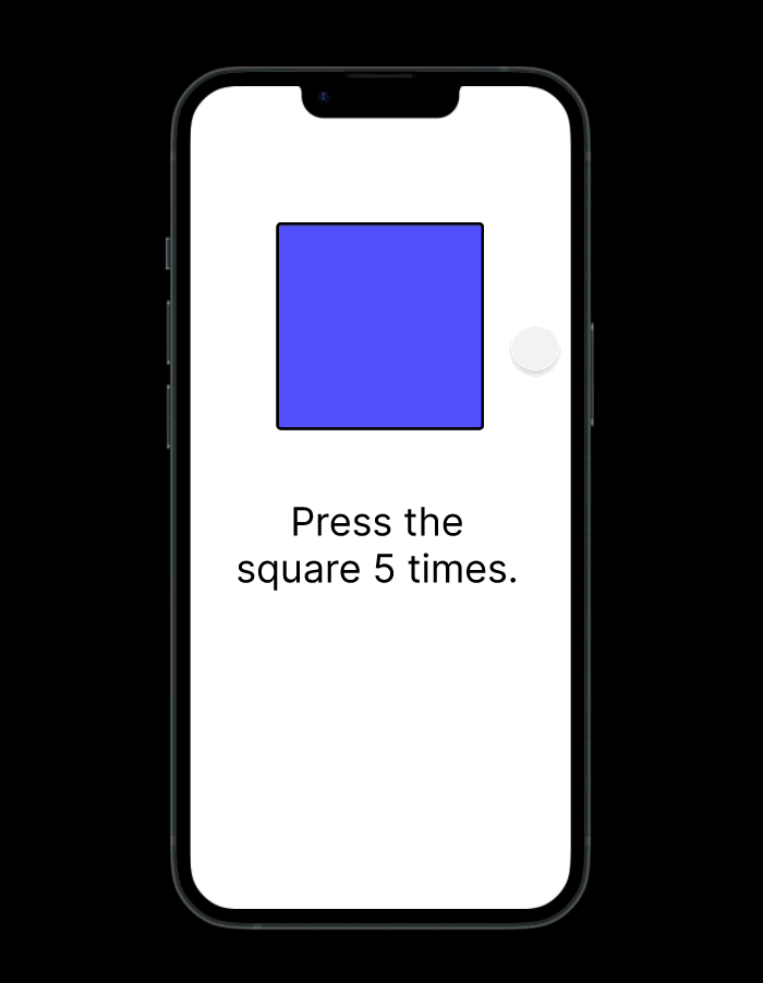 The prototype plays. A blue square is clicked 5 times, and then a You Did It success message appears.