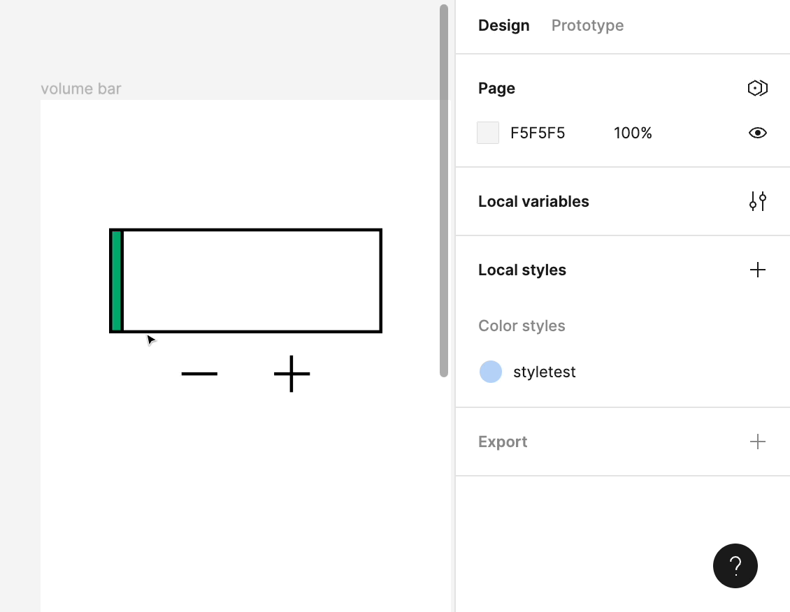 With the smaller rectangle selected, navigate to the Width property and click Apply variable.