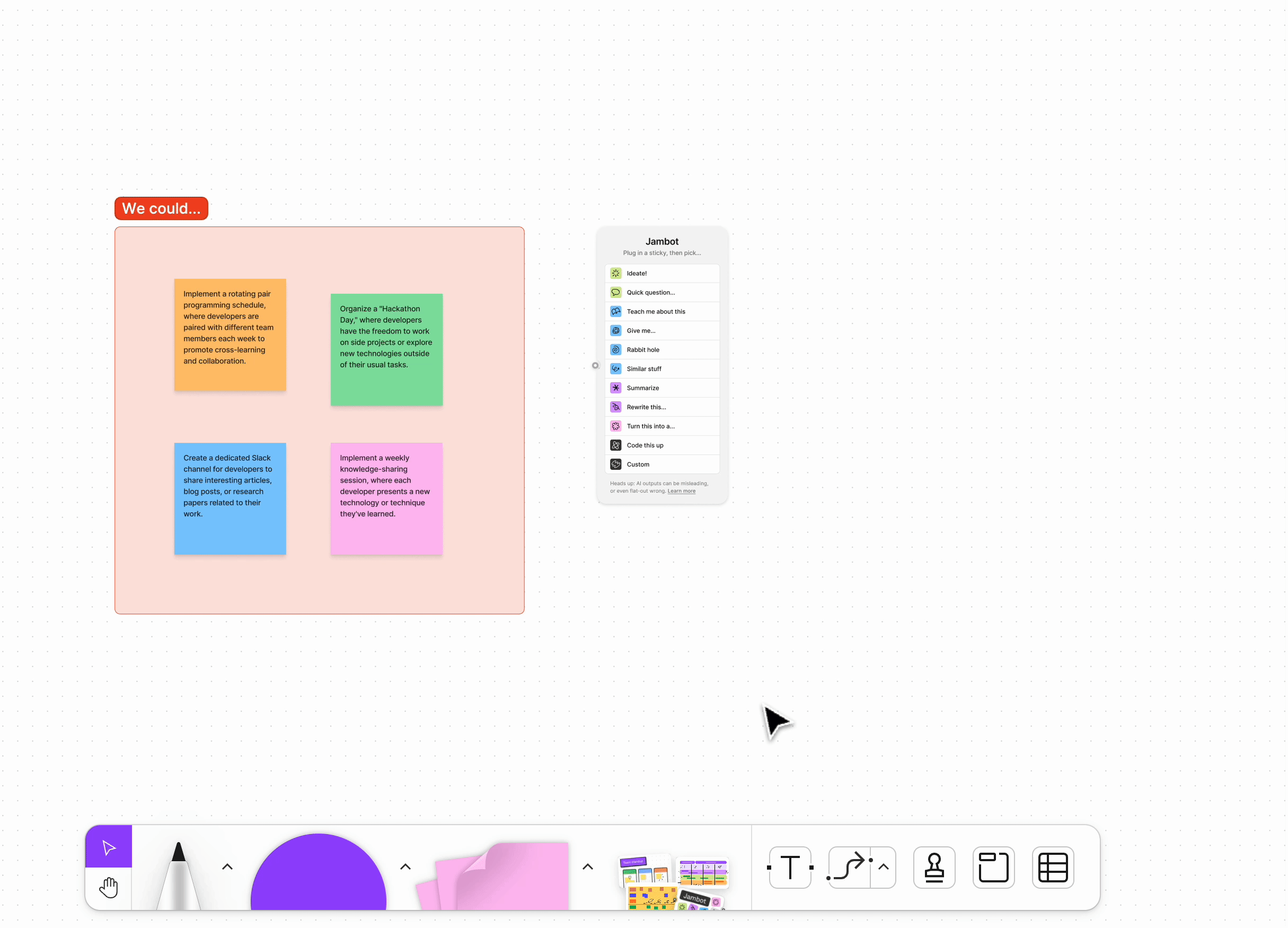 Connect stickies in a section to Jambot.gif