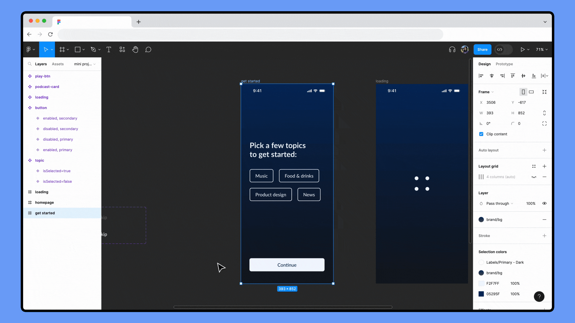 Create an onboarding flow with advanced prototyping – Figma Learn ...