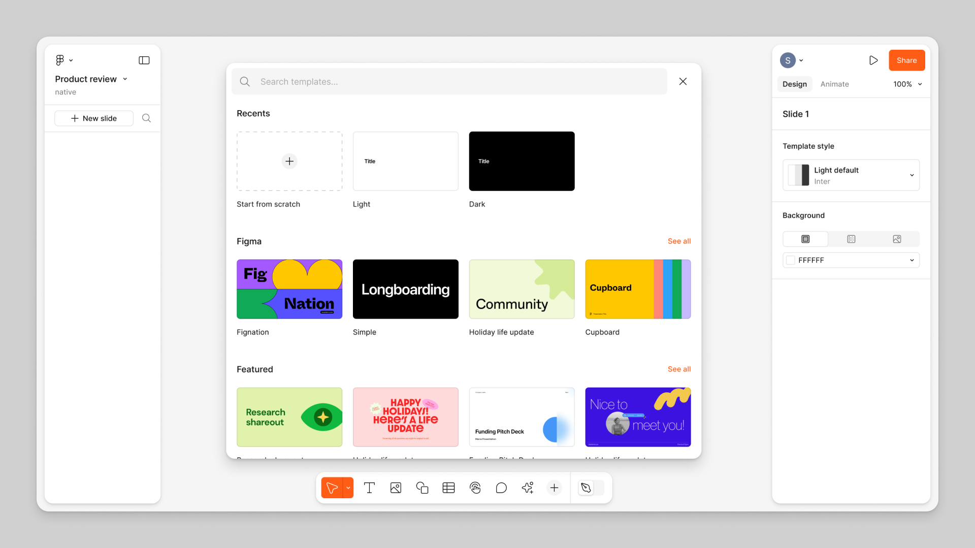 how to make a presentation in figma