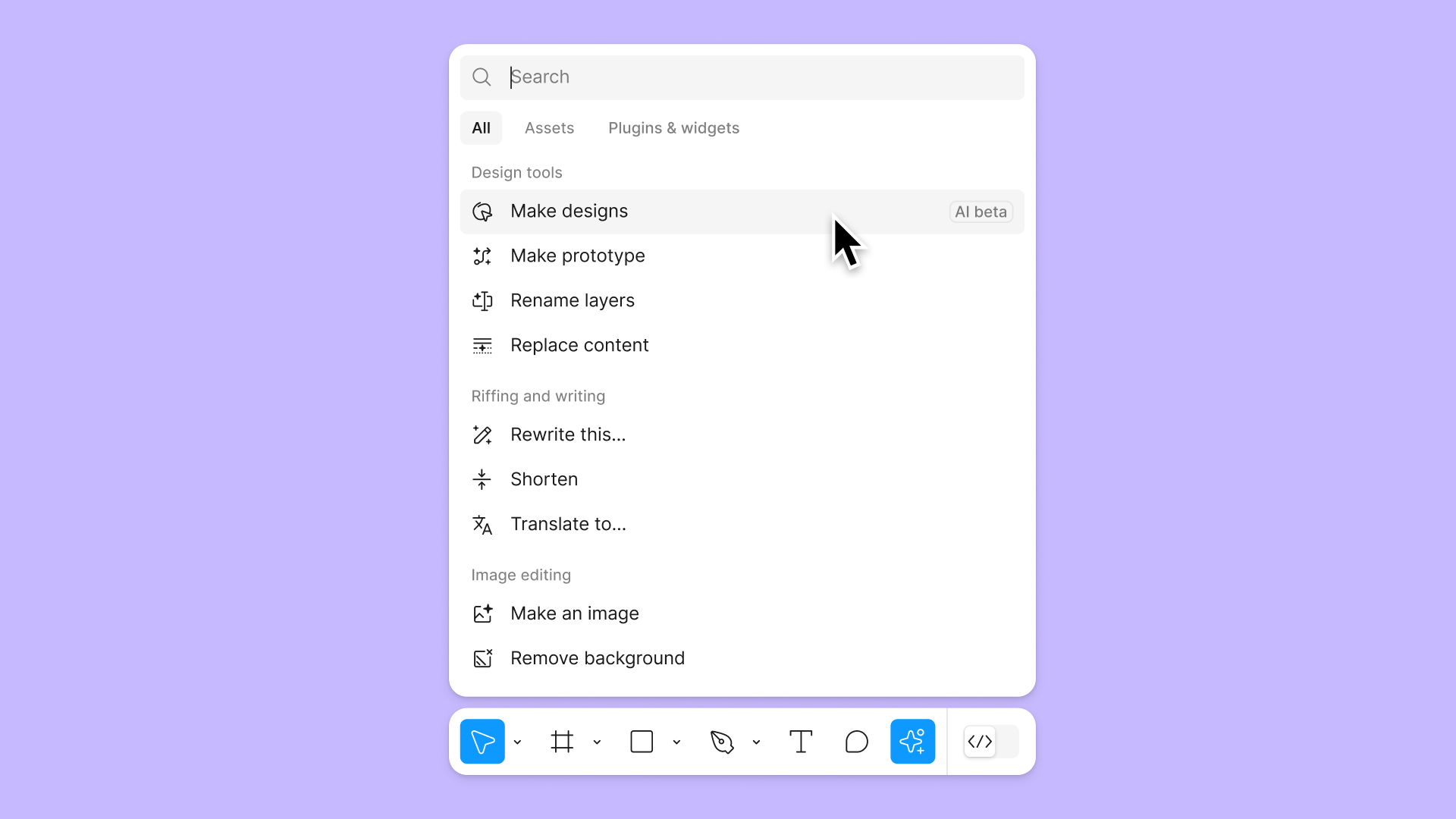 Use the actions menu in Figma Design – Figma Learn - Help Center