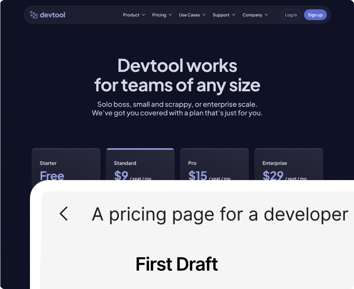 Una captura de pantalla de la función First Draft en Figma Design.png
