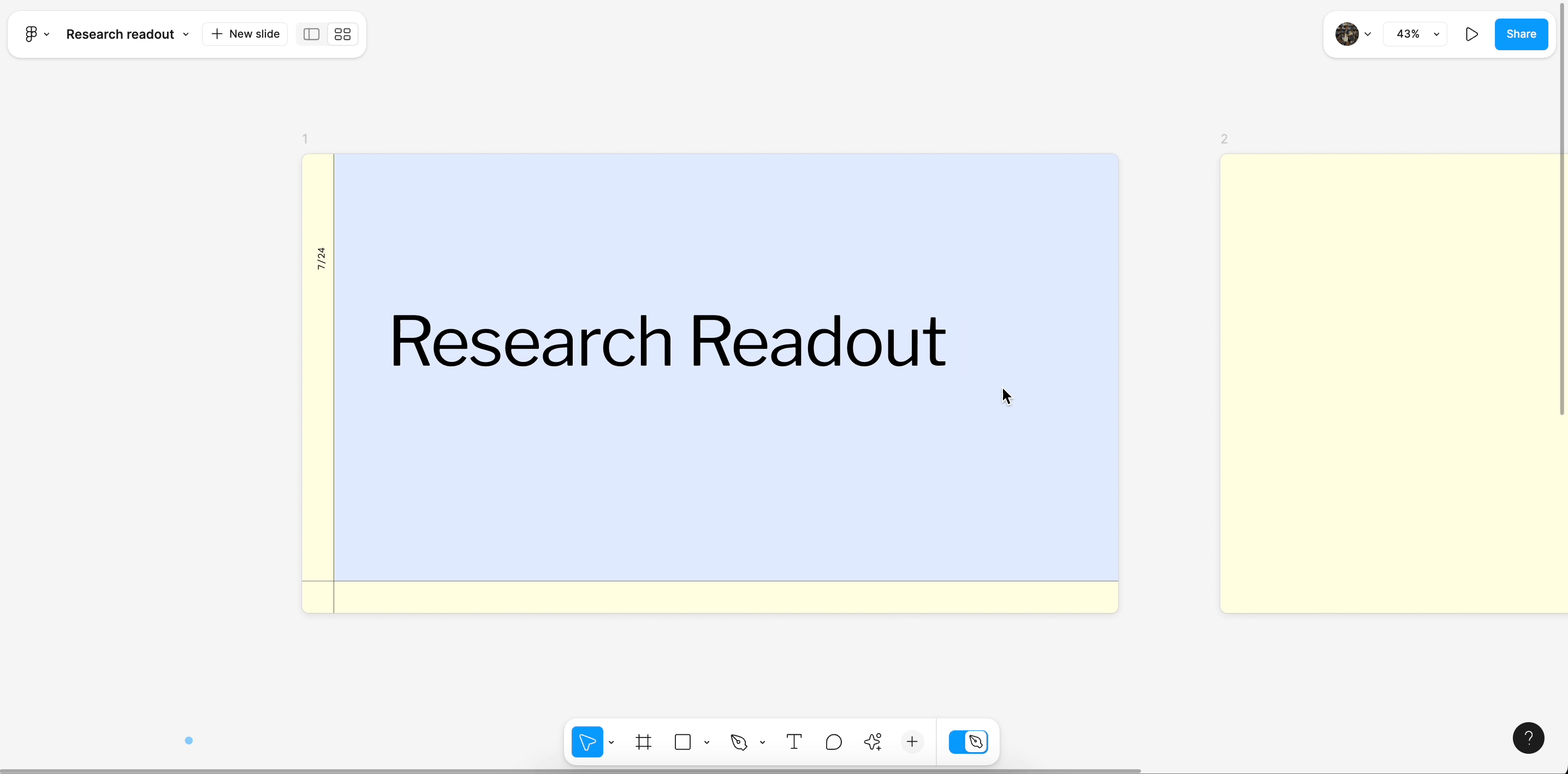 Exportar desde el modo de diseño en Figma Slides.gif