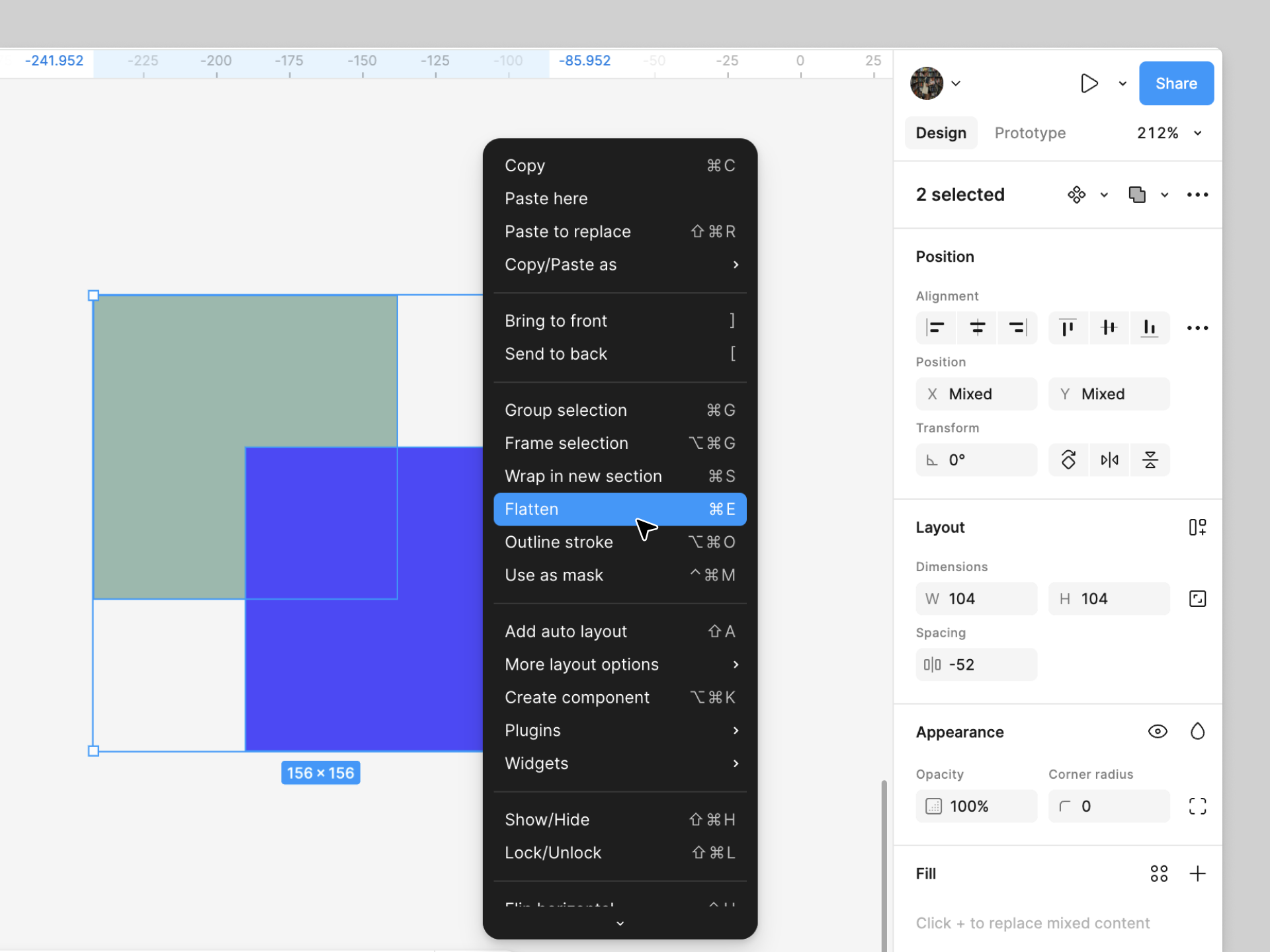 Selecting the flatten setting (1).png