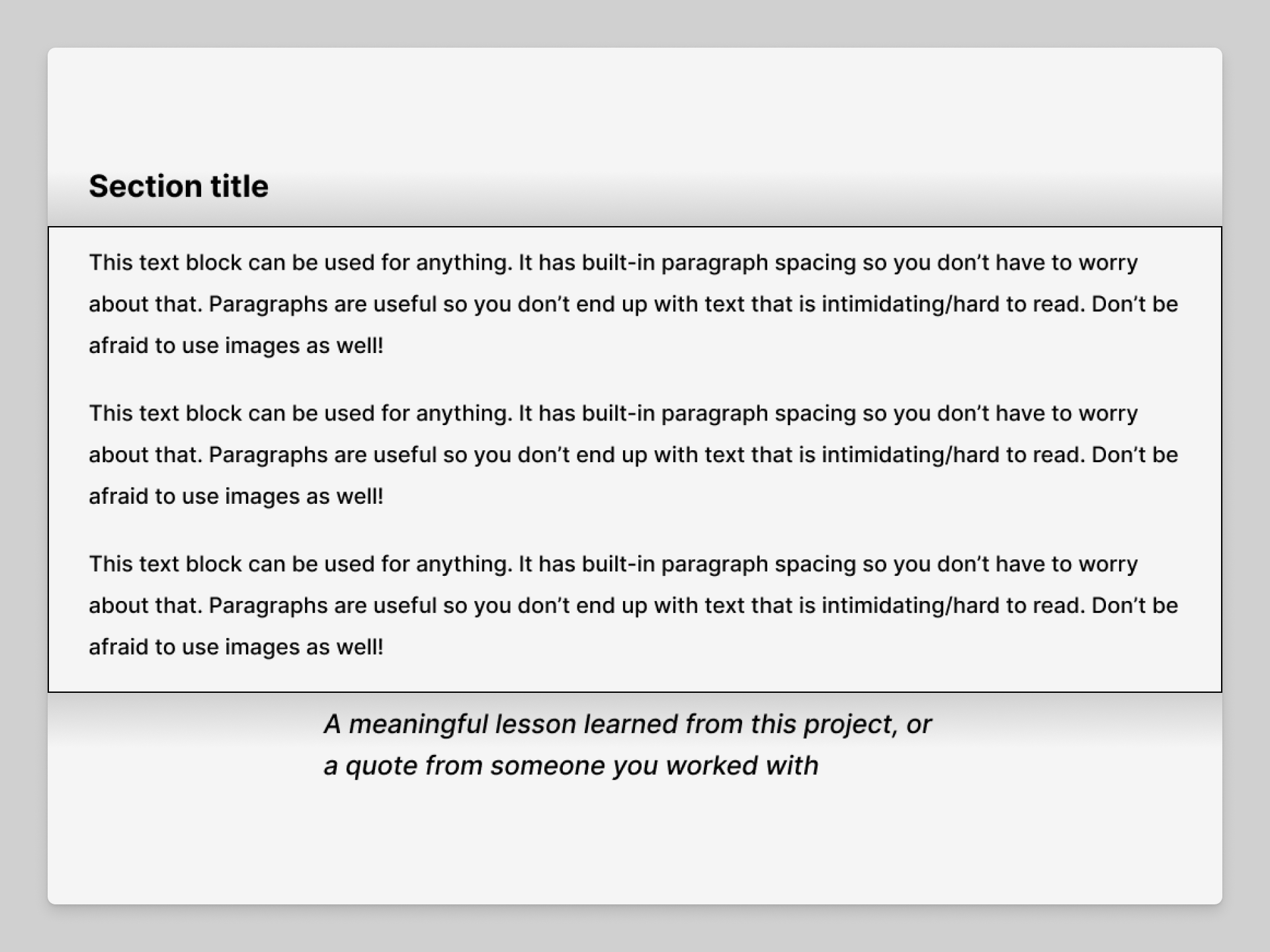 Create the paragraph text block