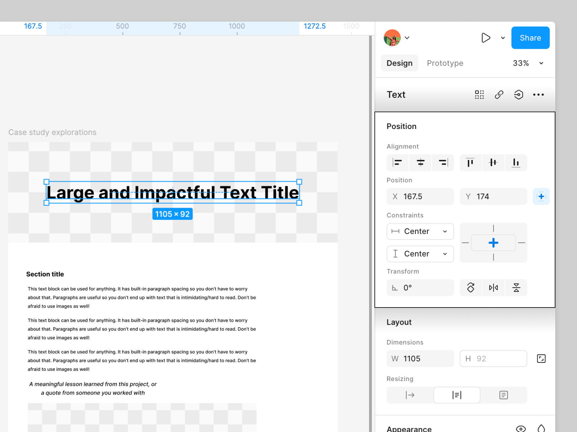 Change the constraints for the impactful text block.png