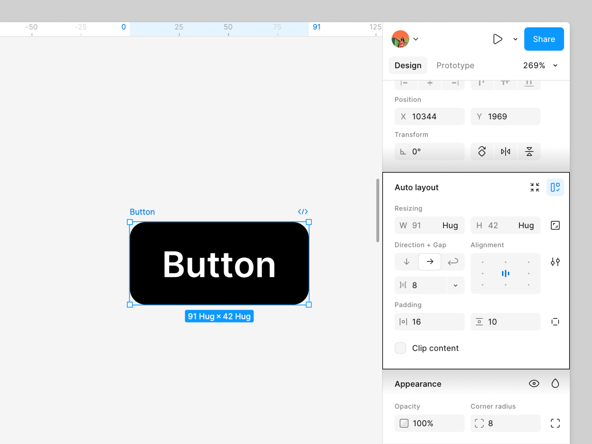 Configure the auto layout properties