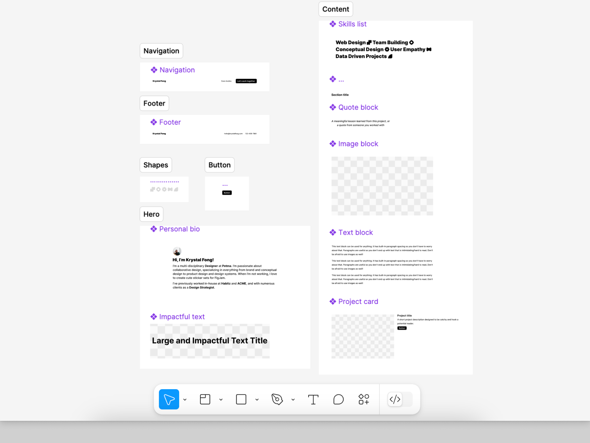 Create sections for your main components.png