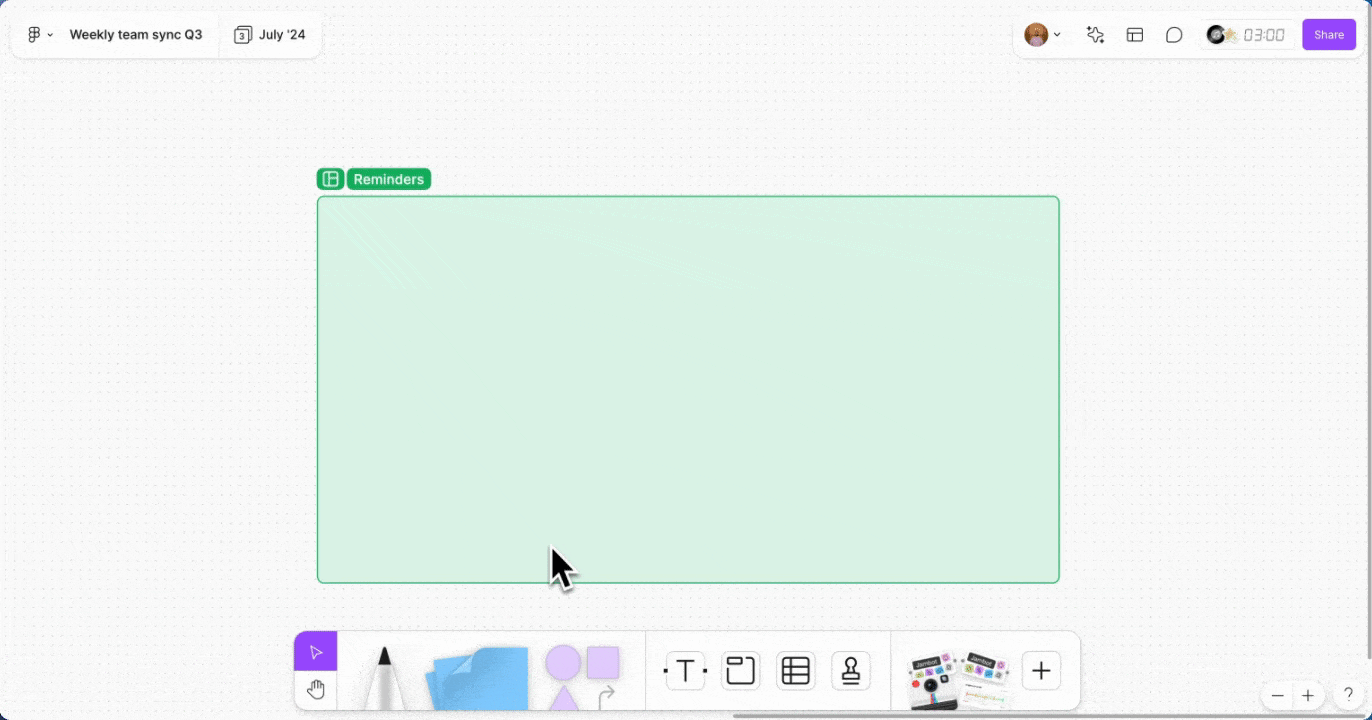 Add sticky to board from toolbar.gif
