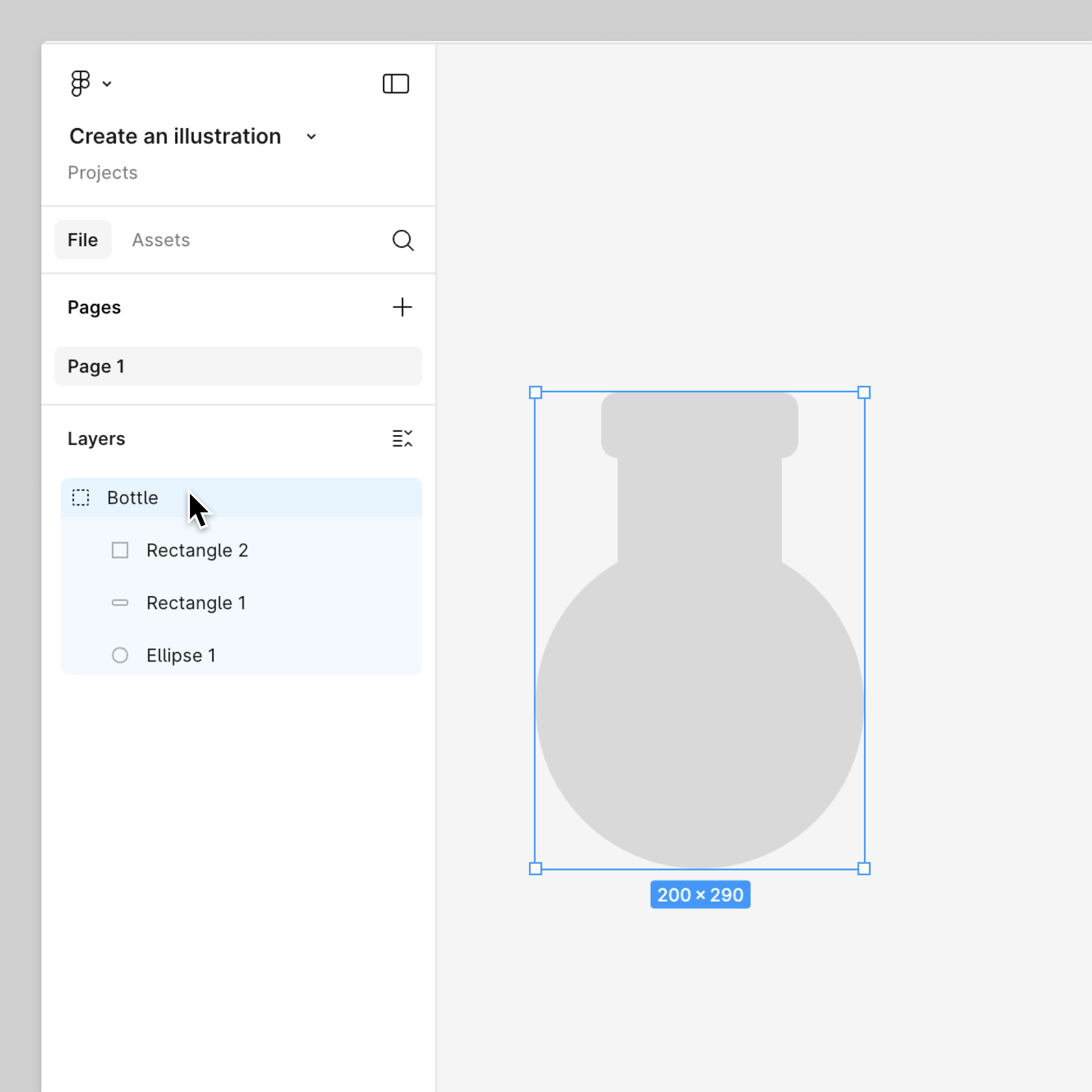 Create a group for your three layers and name it bottle.png
