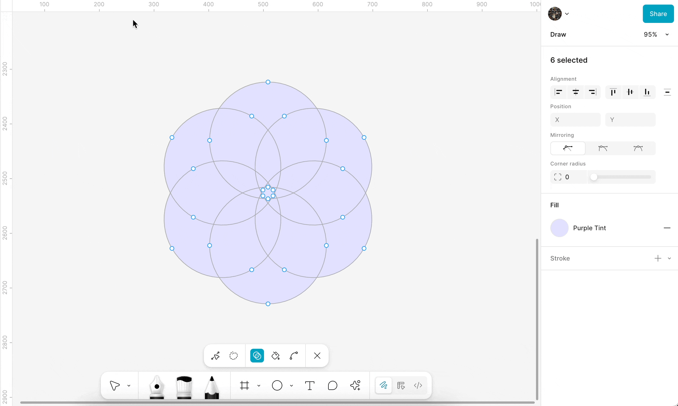 merge regions with the shape builder tool