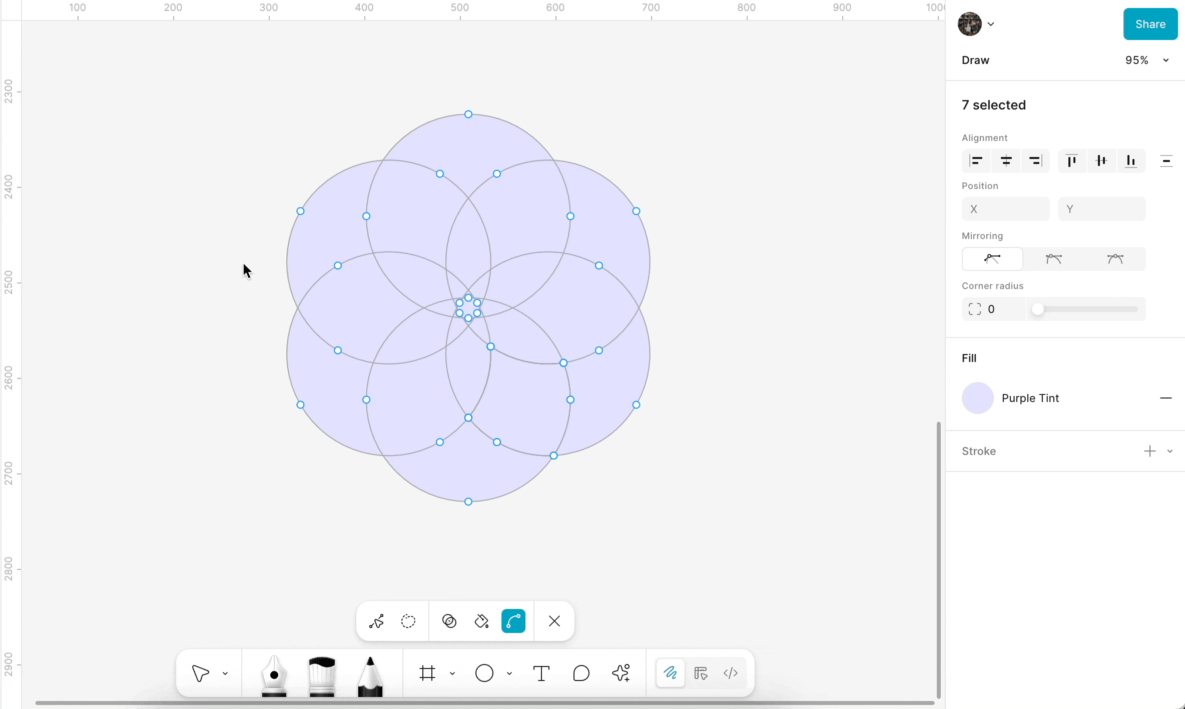 subtract regions with the shape builder tool