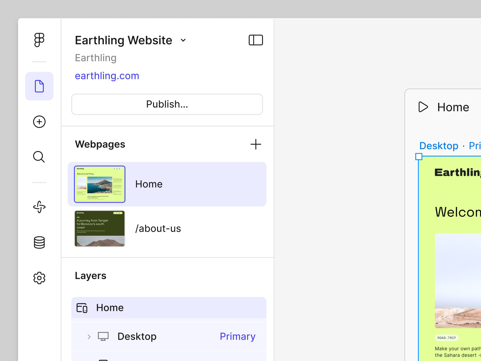Closeup of the left sidebar showing the navigation icons to access different file views.