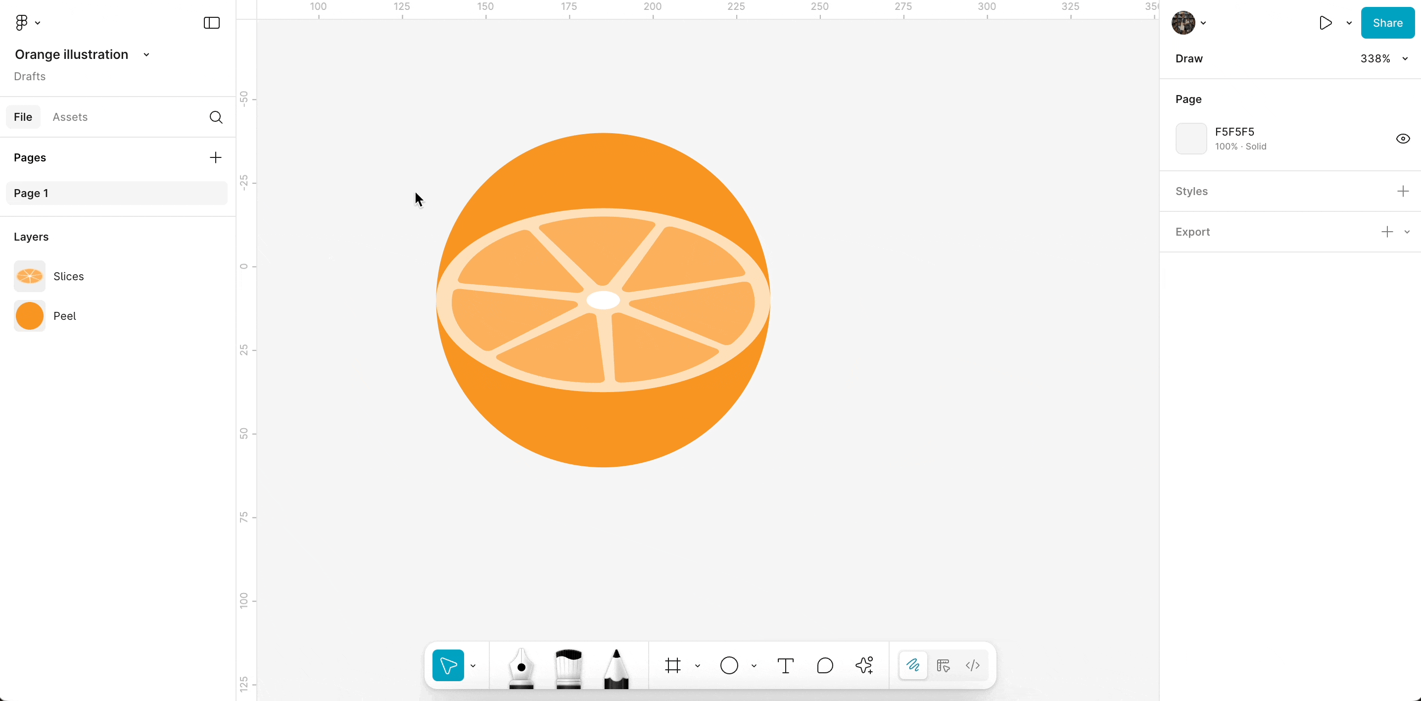 Use the pen tool to add another path to the vector network