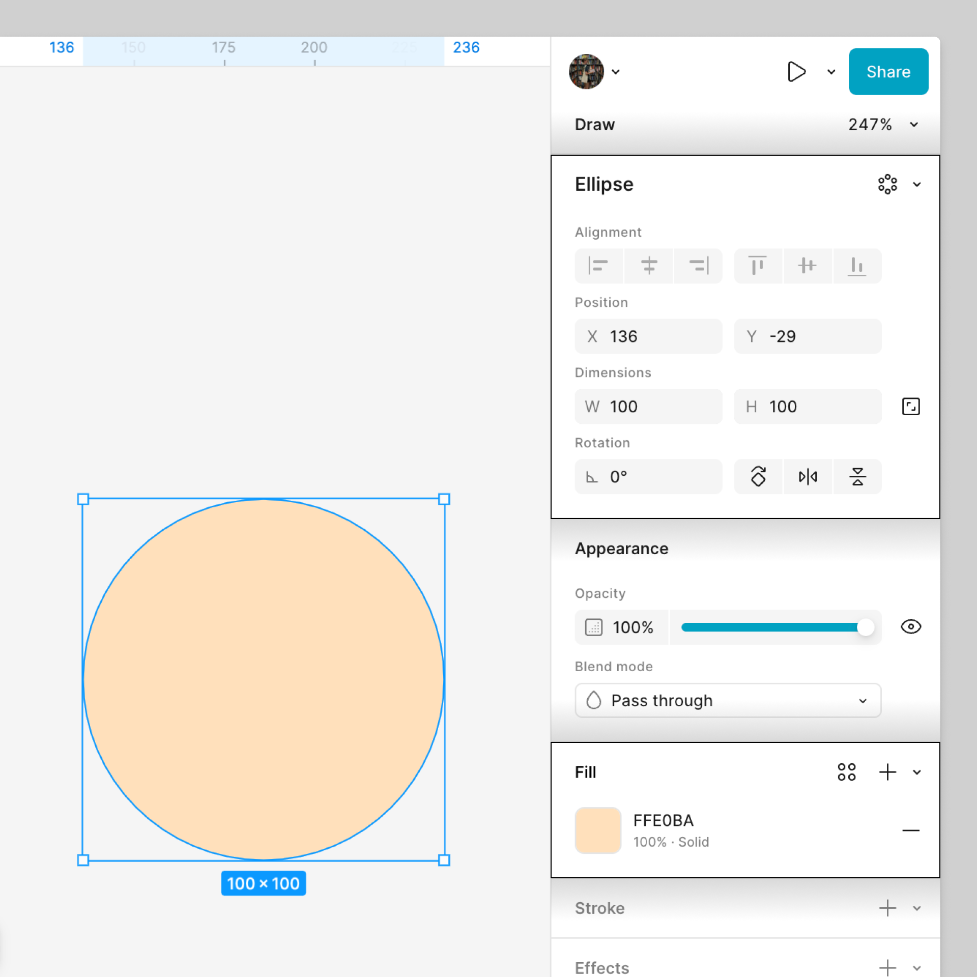 Create the orange's background using the ellipse tool (2).png