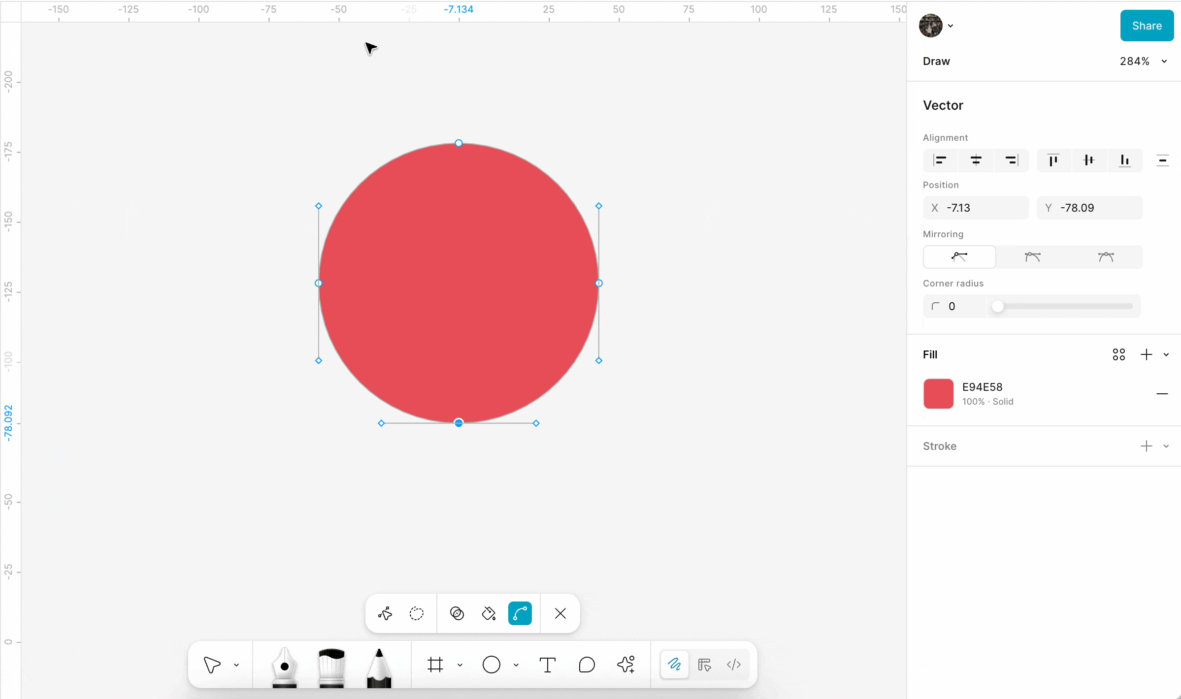 Modify the bottom point of the ellipse to create the strawberry shape.gif