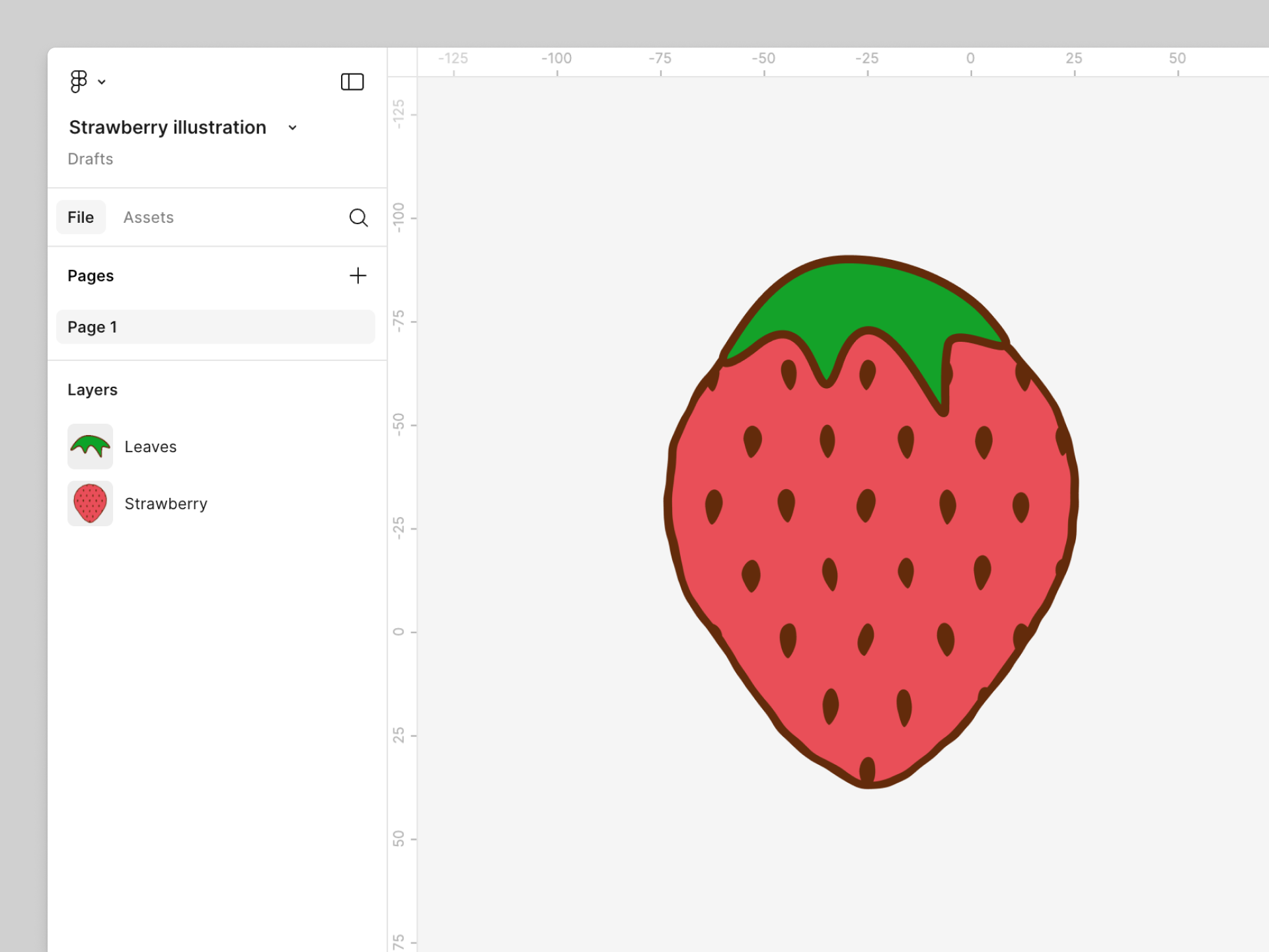 Place the leaves layer on top of the strawberry (1).png