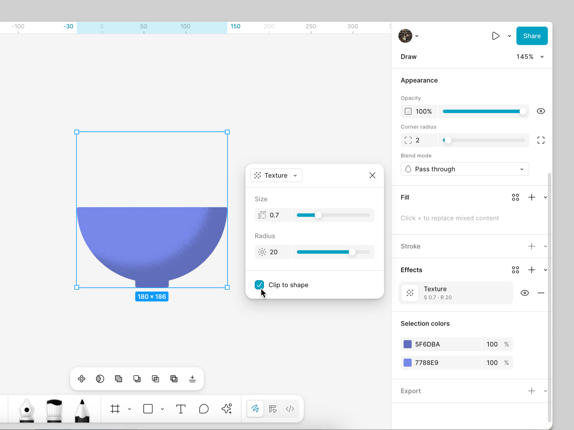 Apply a texture effect to the bowl