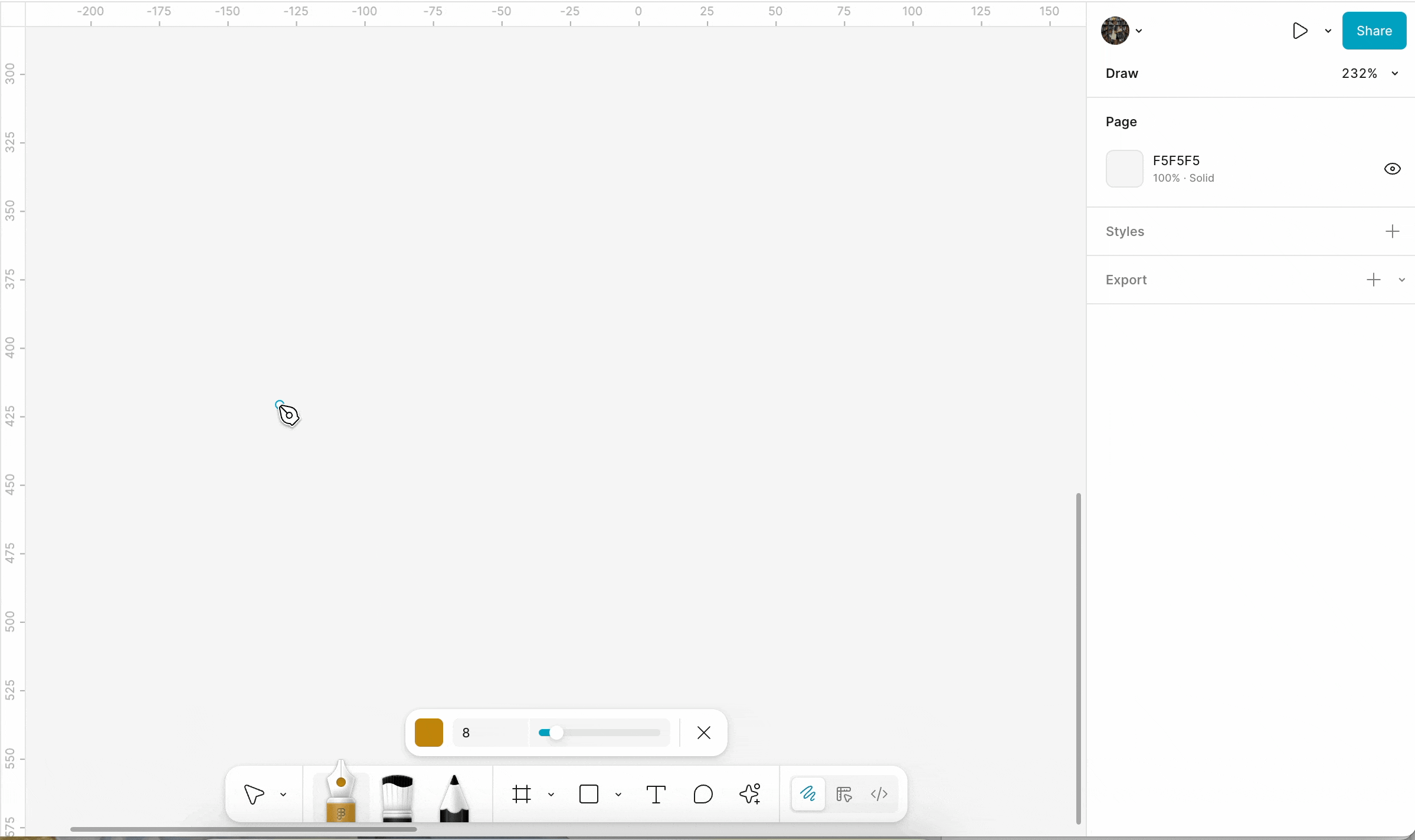 Draw a line using the pen tool