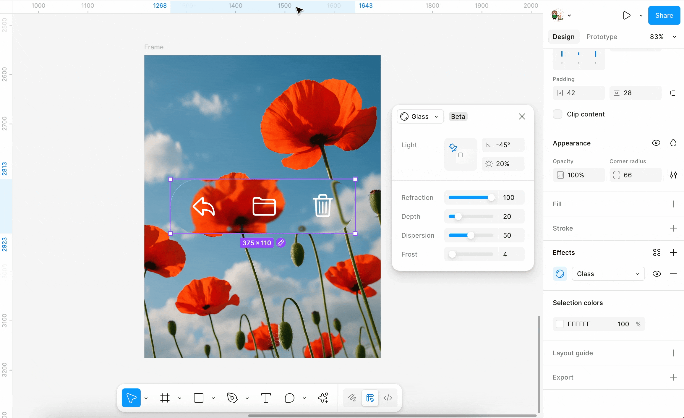 A demo of the new glass effect