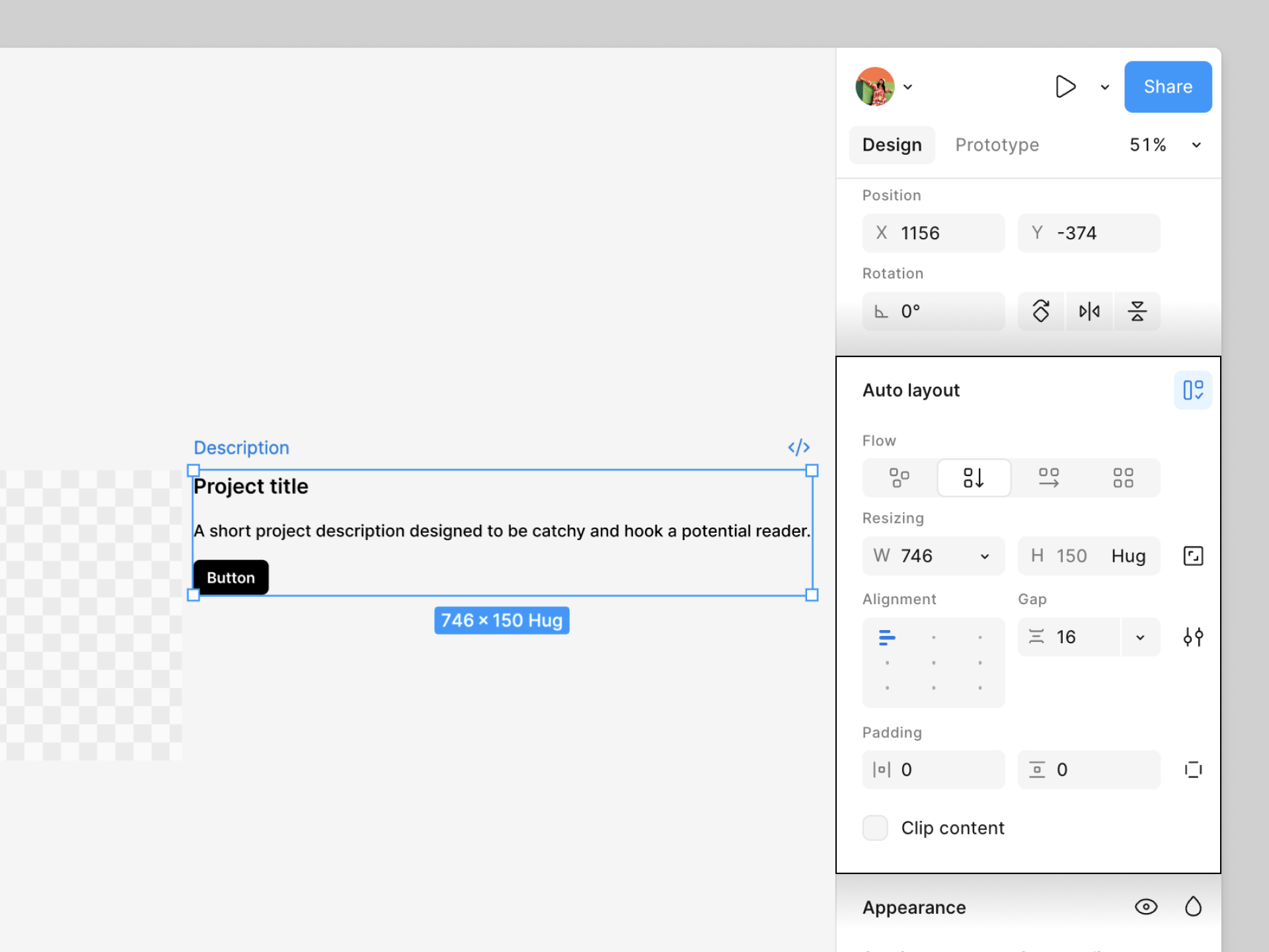 Create the description frame.png