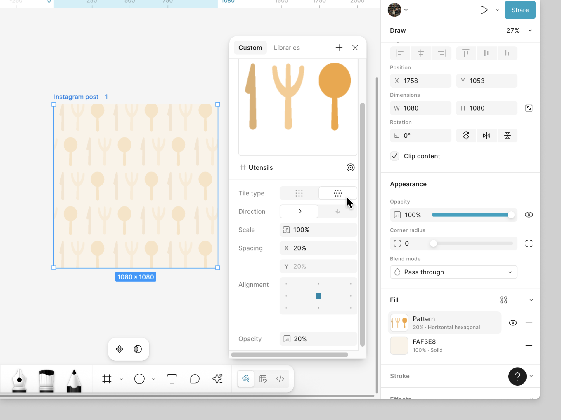 Configure the pattern fill