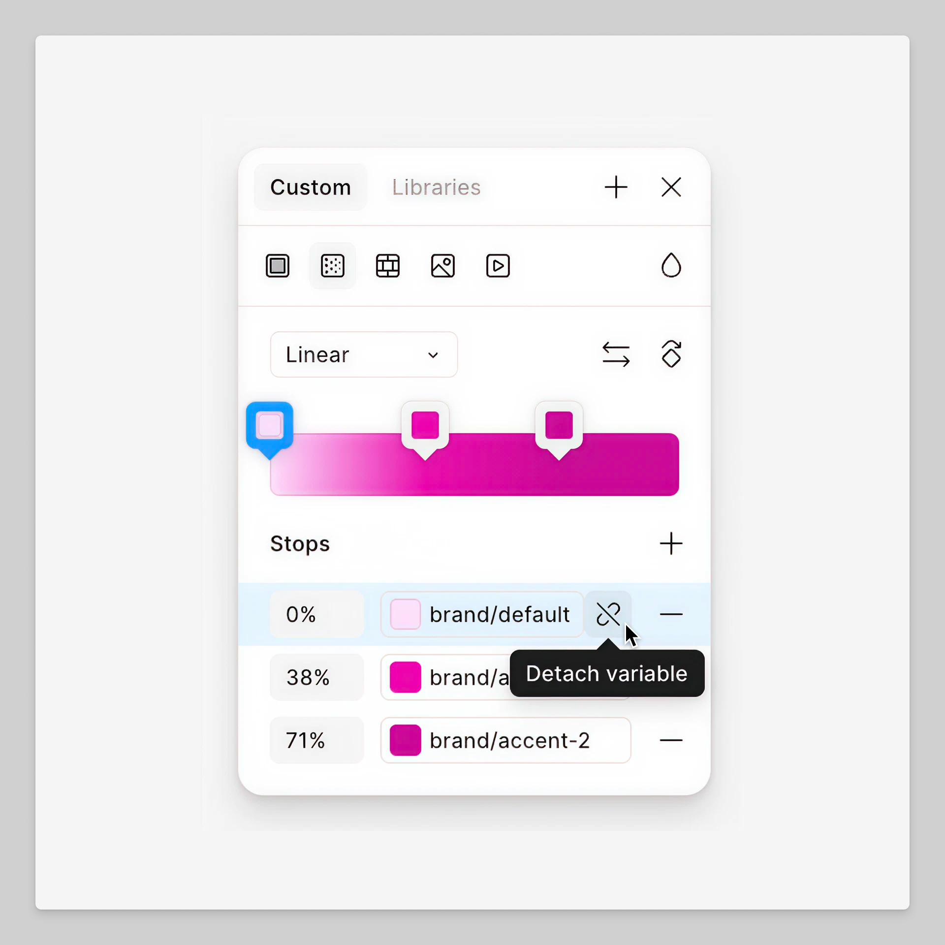 Use variables in gradient color stops
