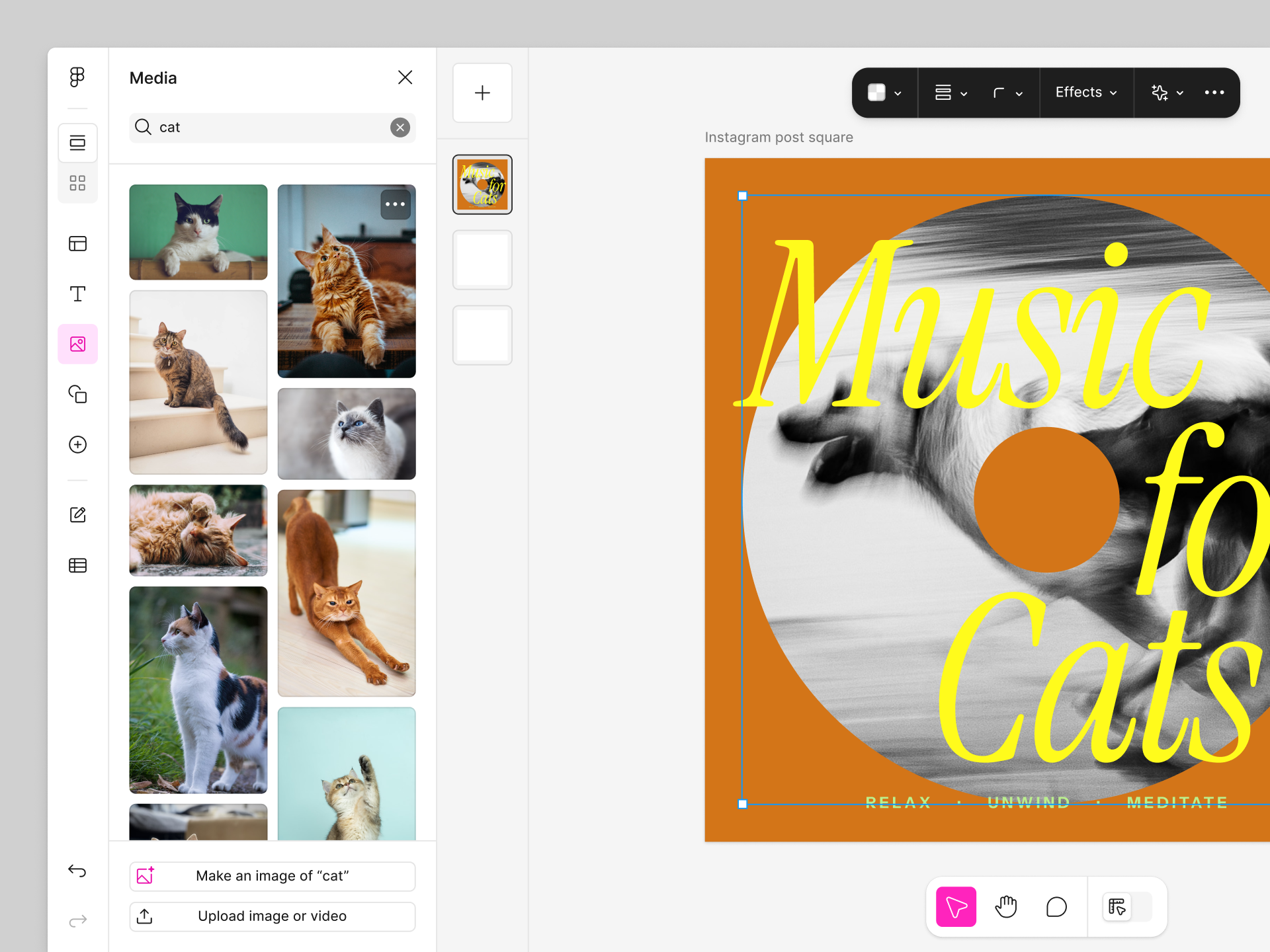 Add an image to Figma Buzz.