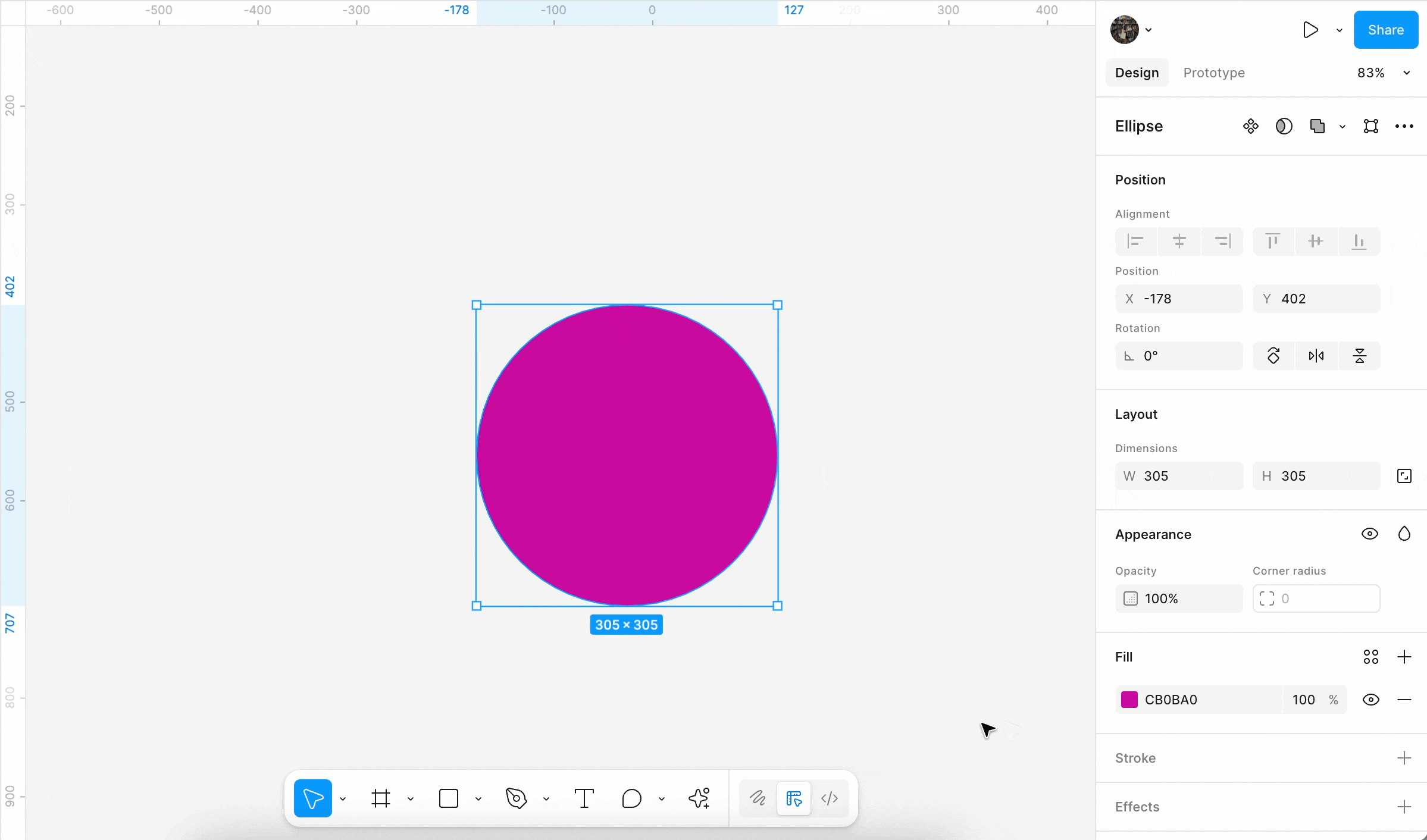 Open the color picker using the fill swatch in the right sidebar.gif