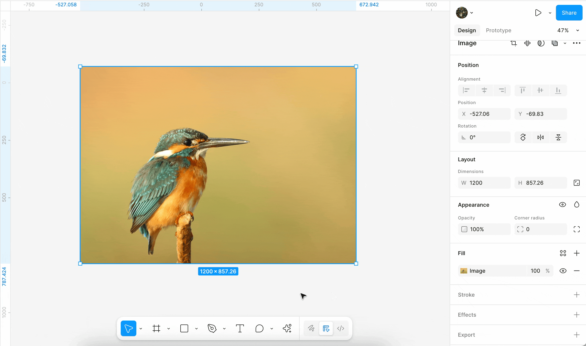 access the image properties