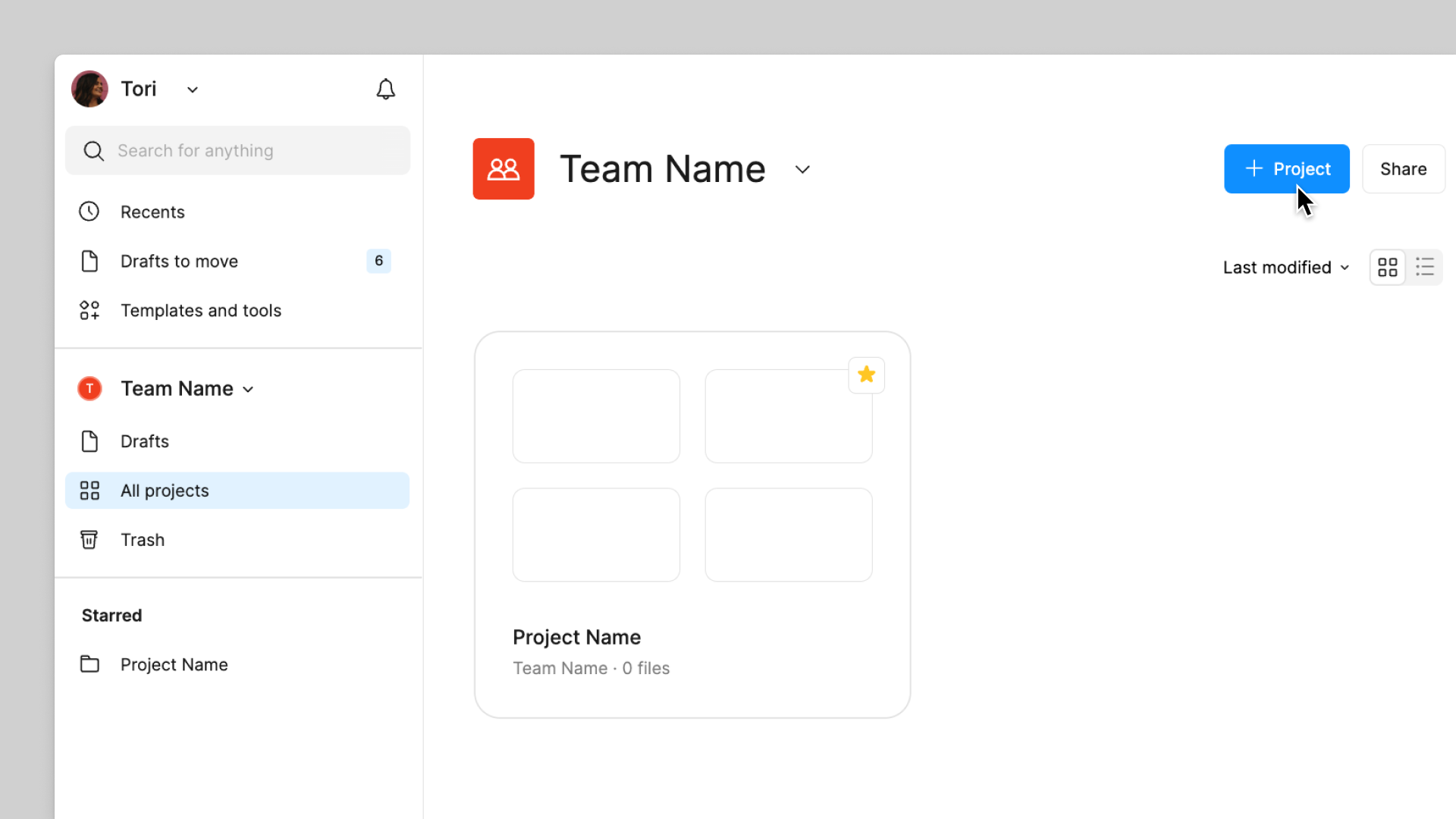 Create a new project from the file browser.