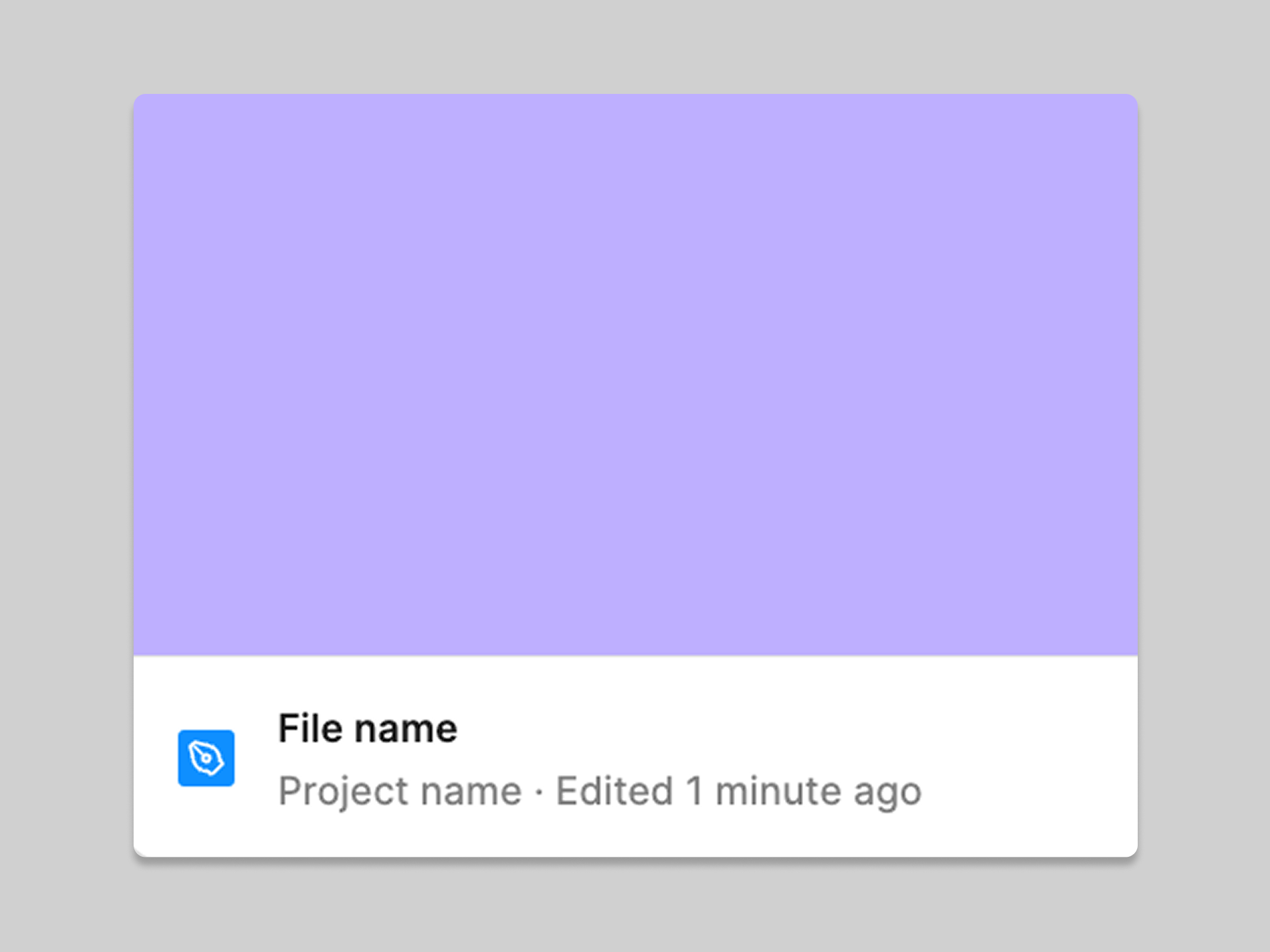 Una tarjeta de archivo, como se ve en el navegador de archivos, que lista el nombre del proyecto debajo del nombre del archivo.
