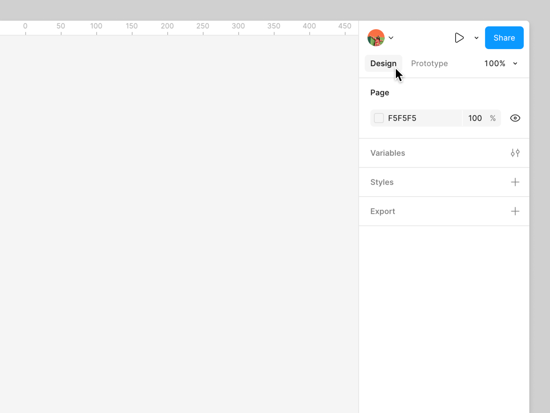 Figma Designエディタの右のサイドバー