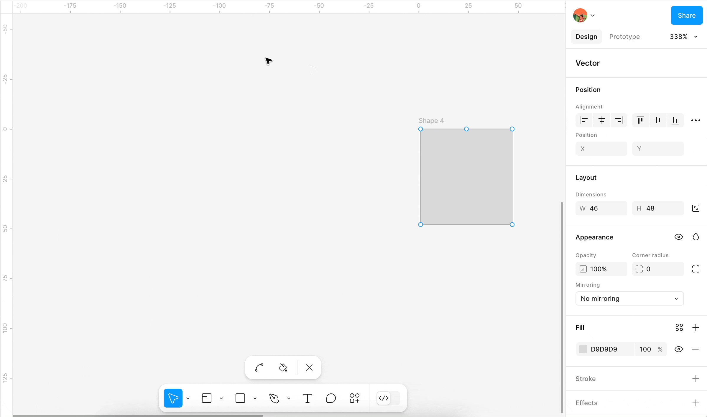 キャンバス上のベクターポイントの位置を数式で変更する方法を示すアニメーション。
