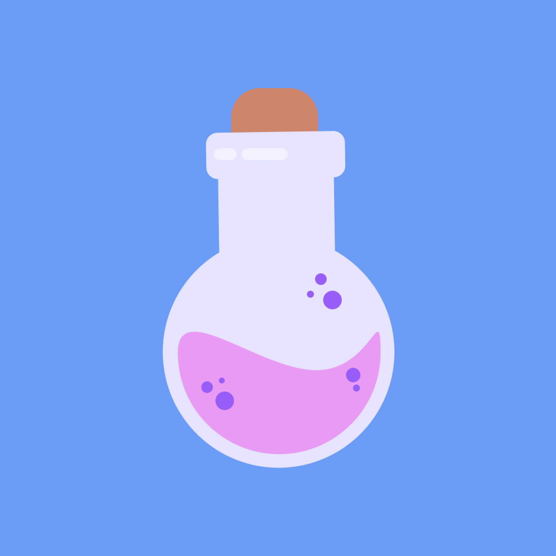 Imagen de la ilustración final de la botella de poción. 