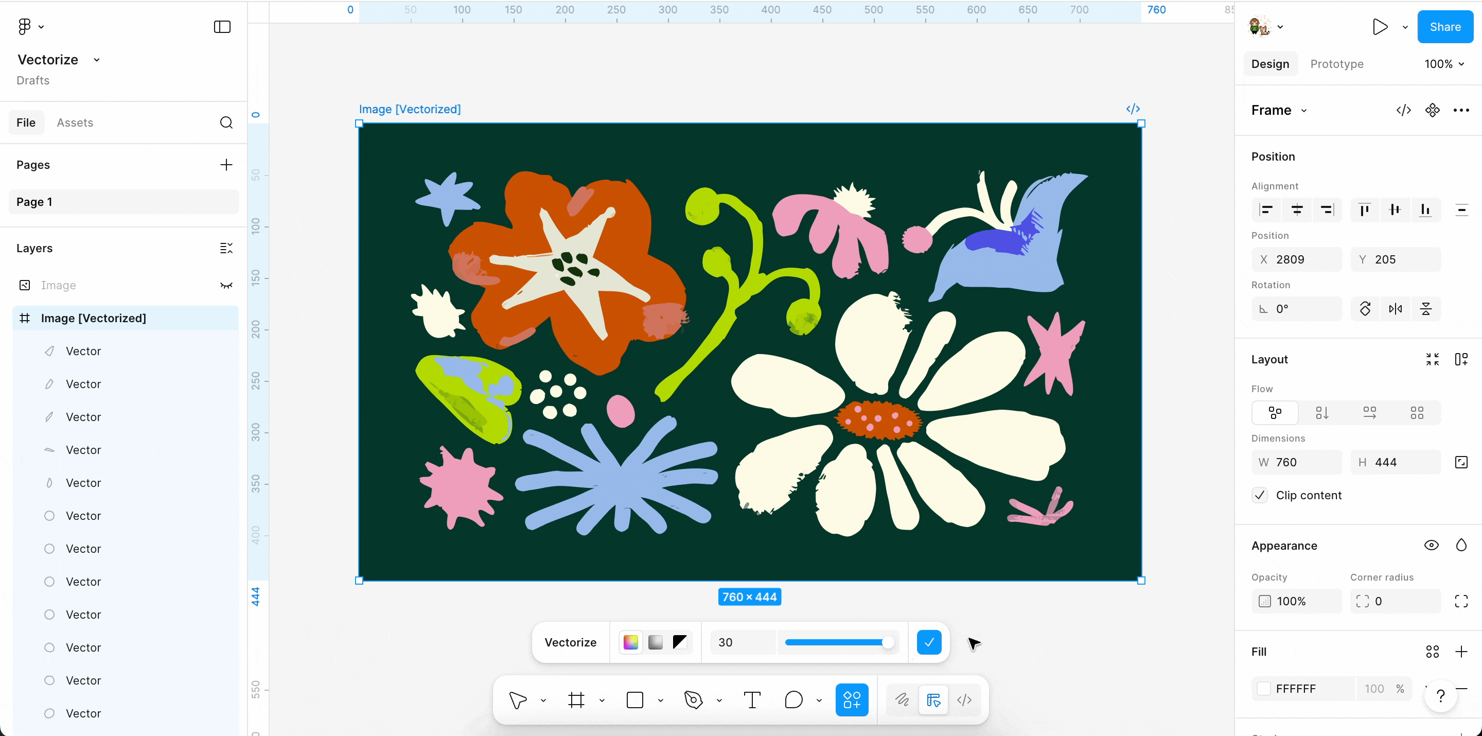 Use the recolor options to refine the vector artwork