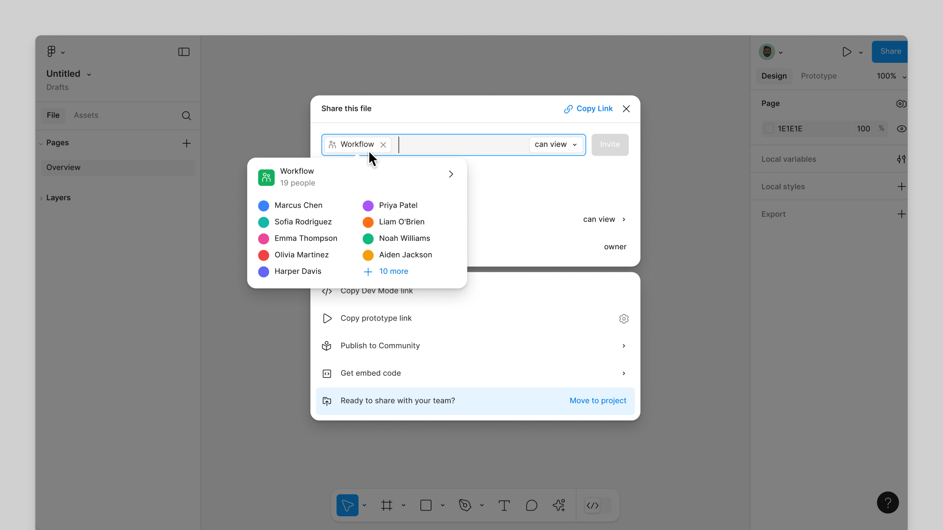 Share files with user groups from the share modal. 
