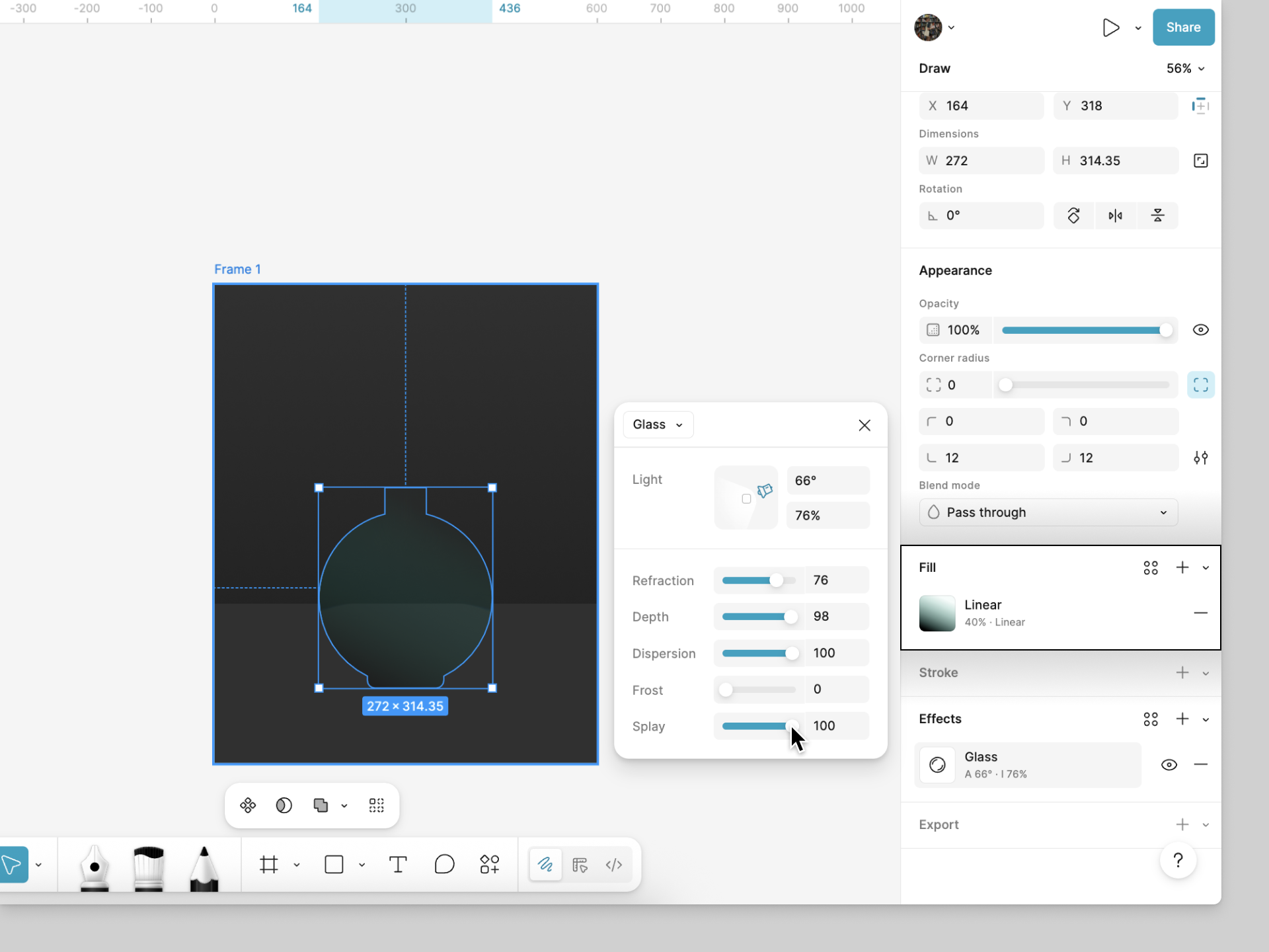 Add the glass effect