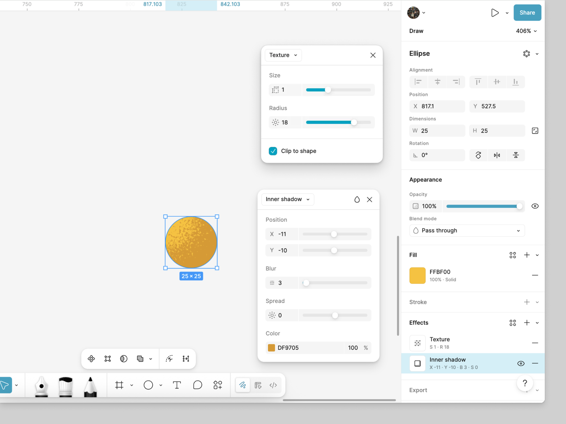 Create the yellow center