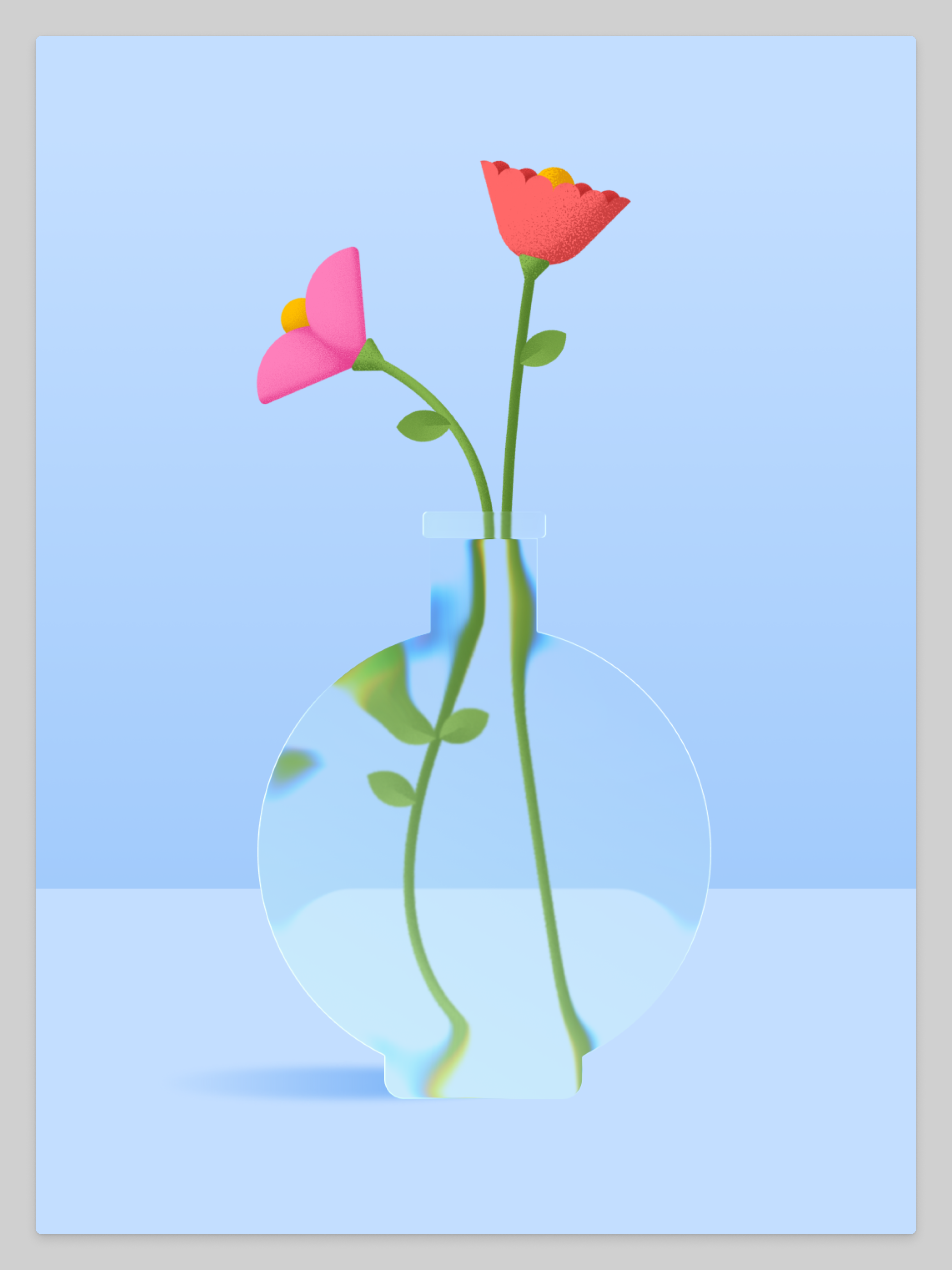 Alternative flower vase illustration
