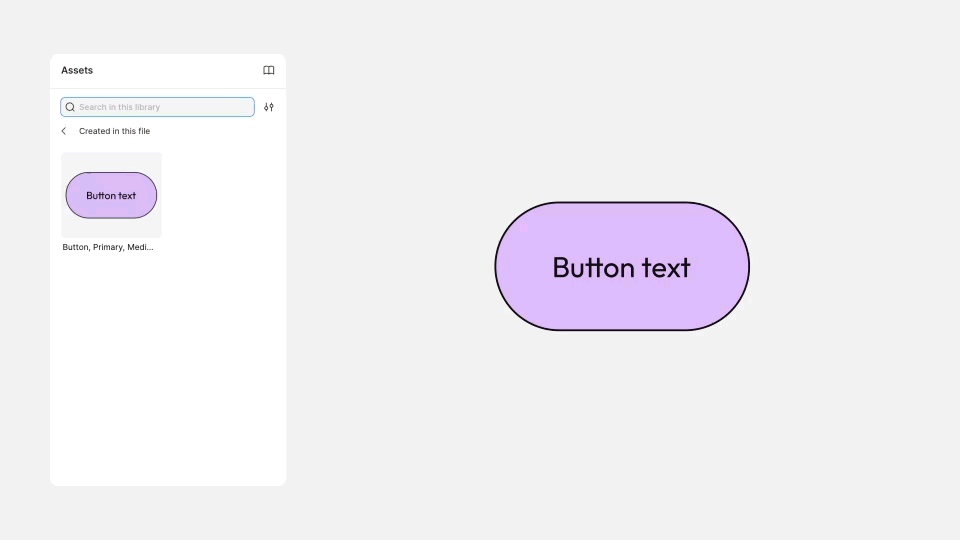 An animation demonstrating how messy a design library can get without variants