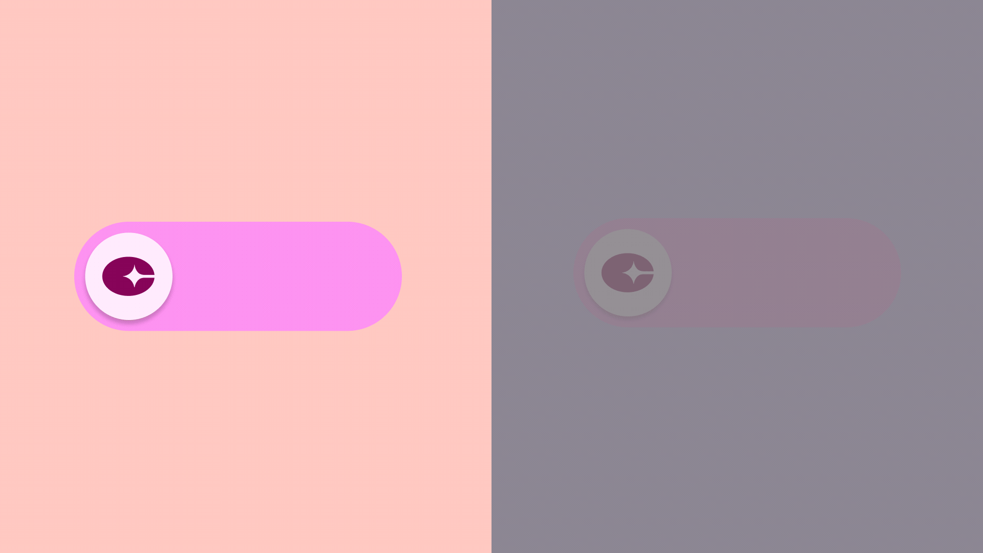 An animation demoing the difference between linear motion and motion with easing on a toggle element.