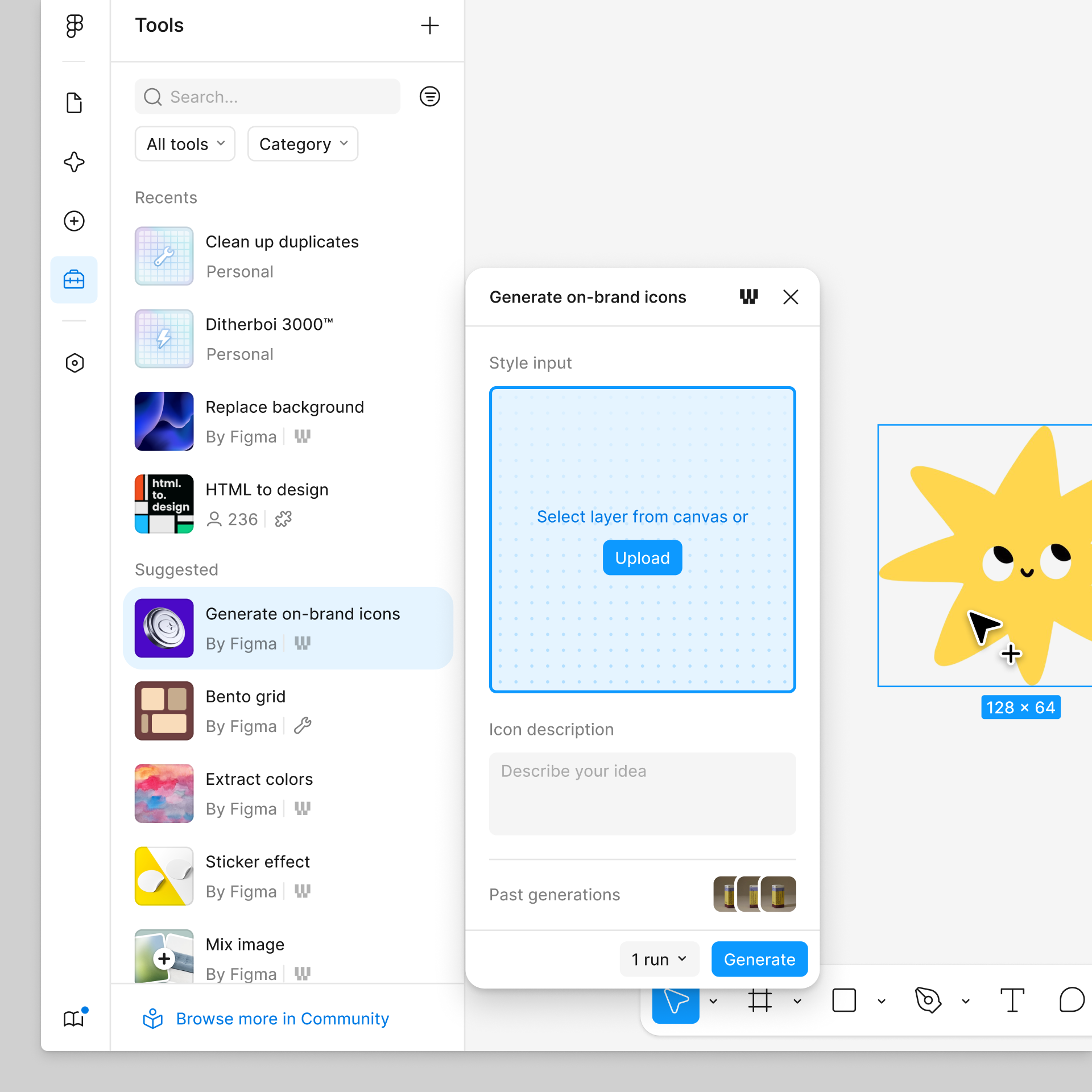 Select the tools icon from the left sidebar to search for weavy tools